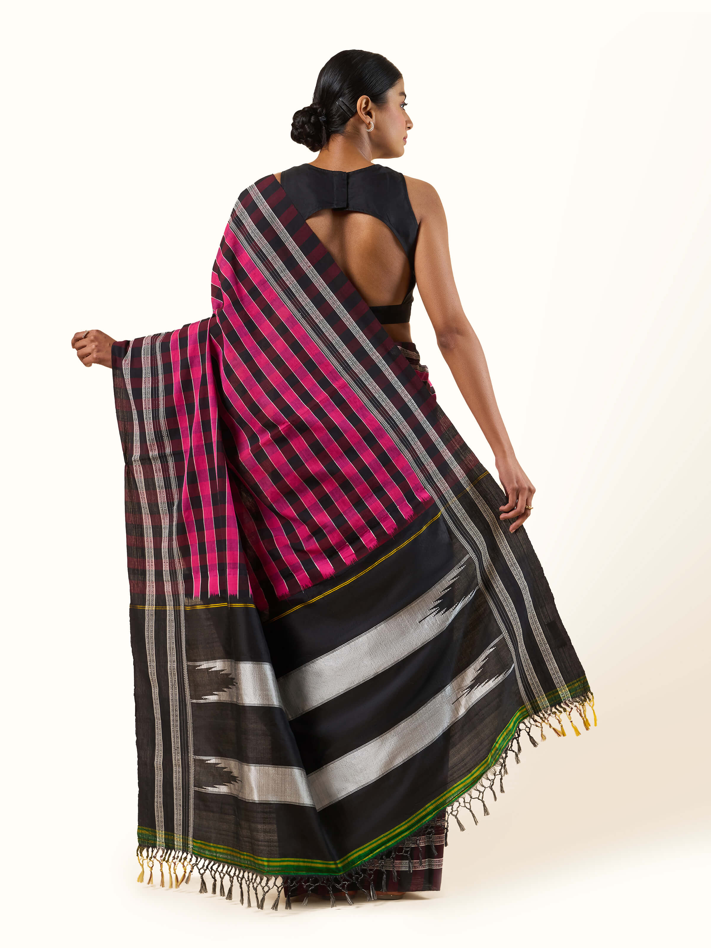 Pink Cotton Silk Ilkal Saree