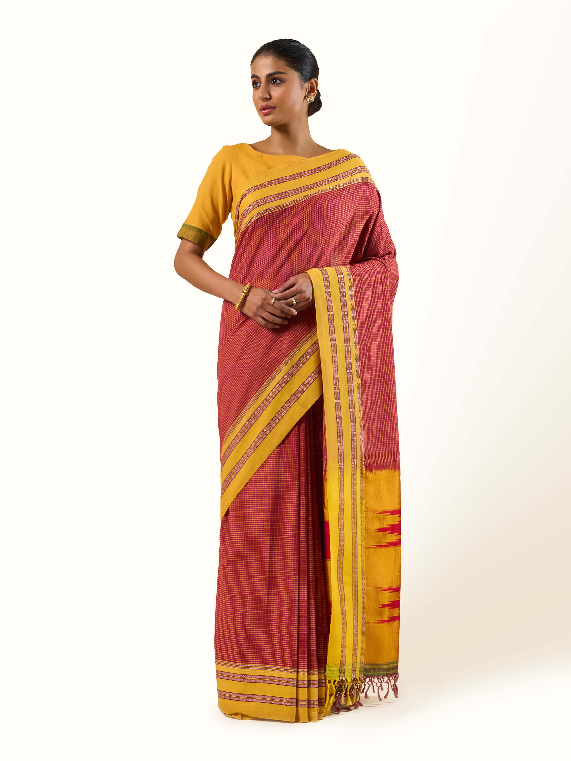 Red Cotton Silk Ilkal Saree