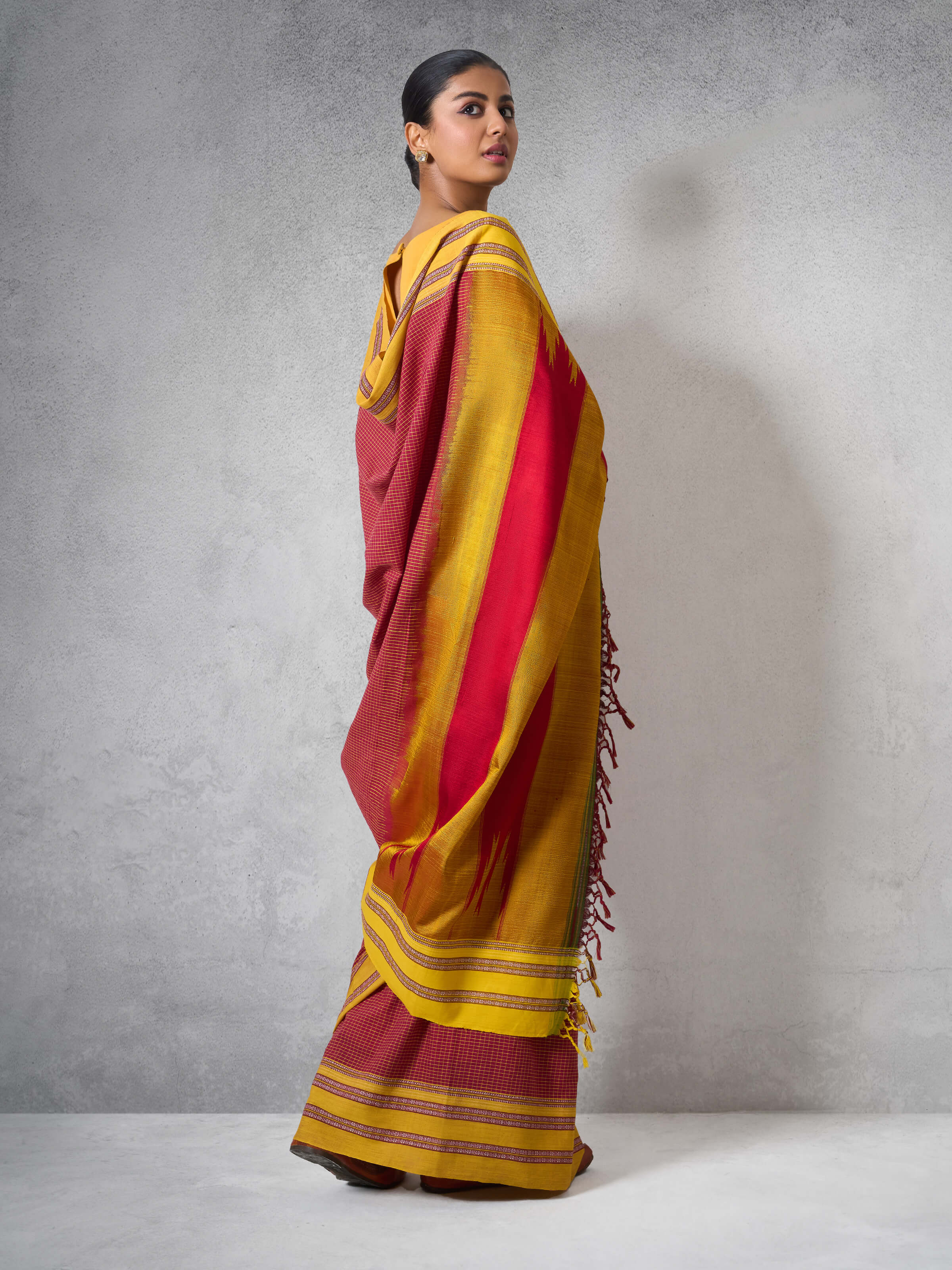 Red Cotton Silk Ilkal Saree