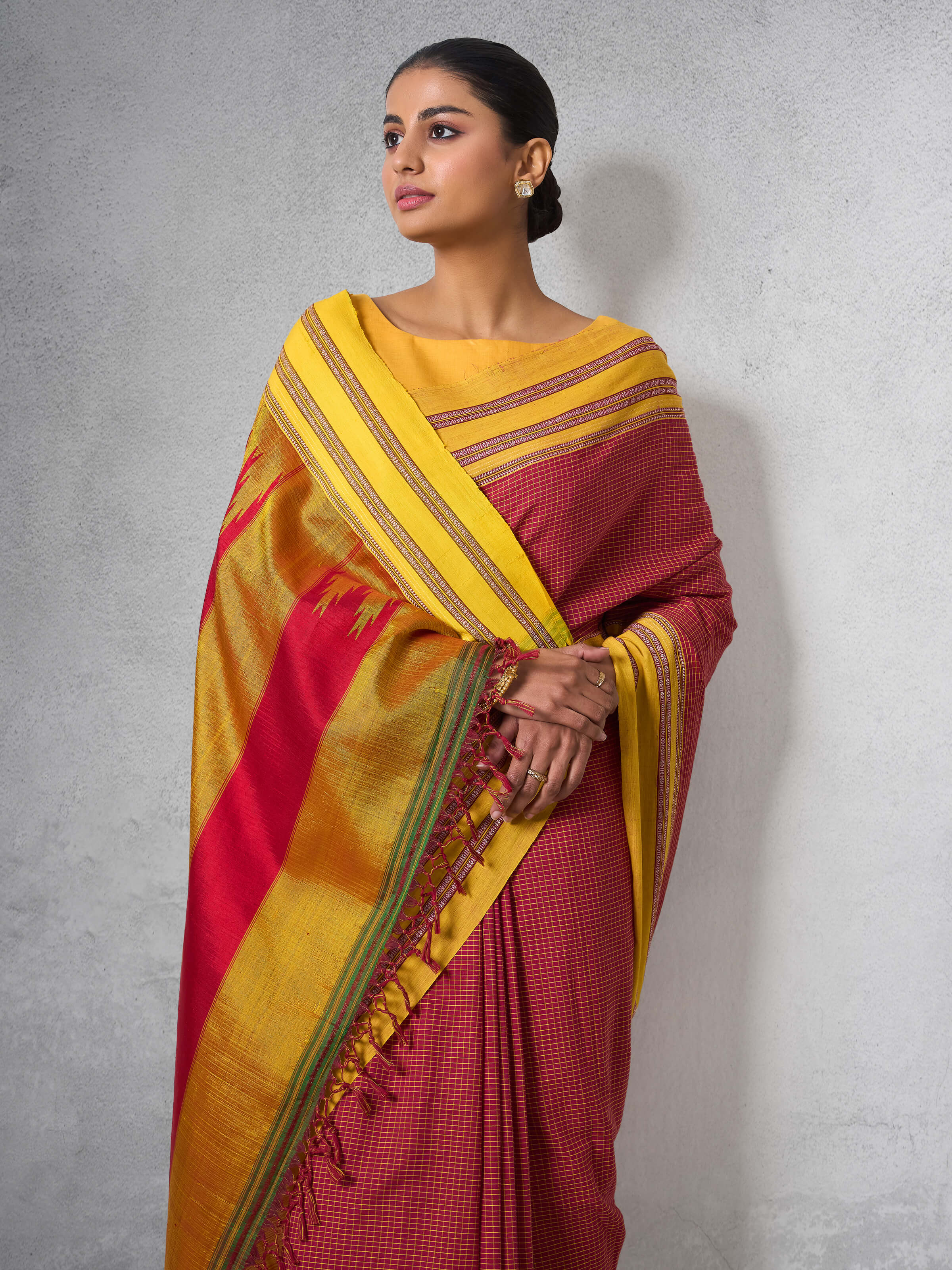 Red Cotton Silk Ilkal Saree