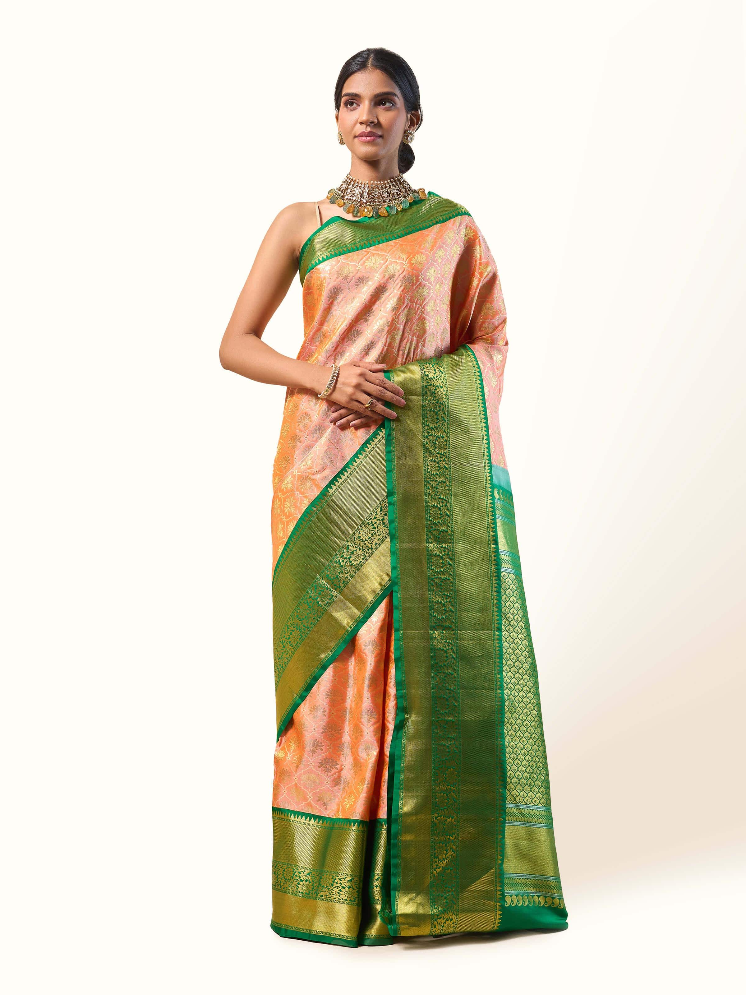 Pink Silk Dharmavaram Saree