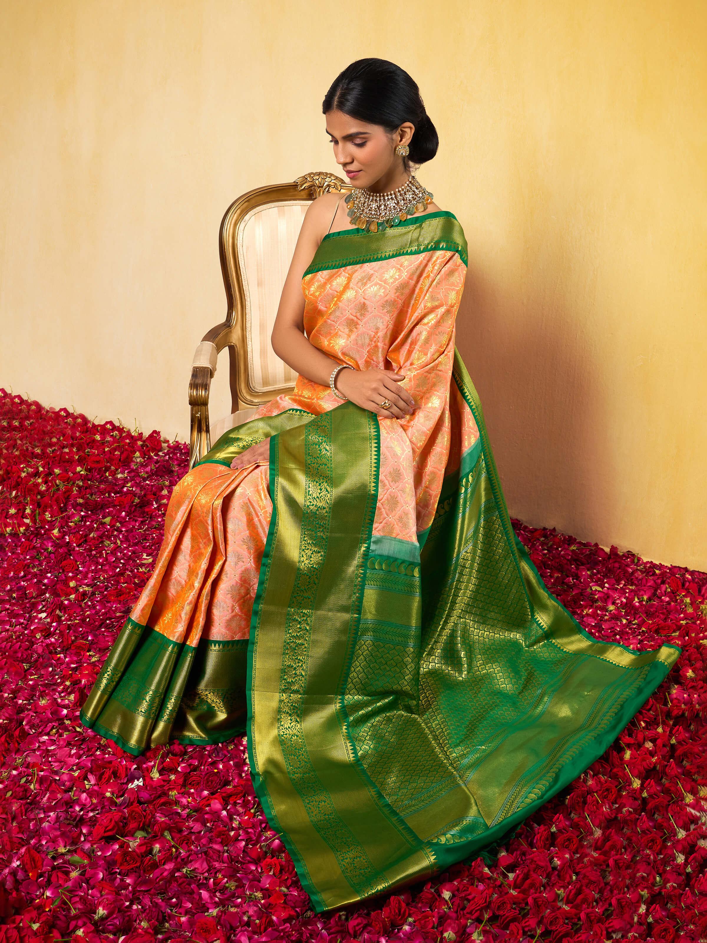 Pink Silk Dharmavaram Saree