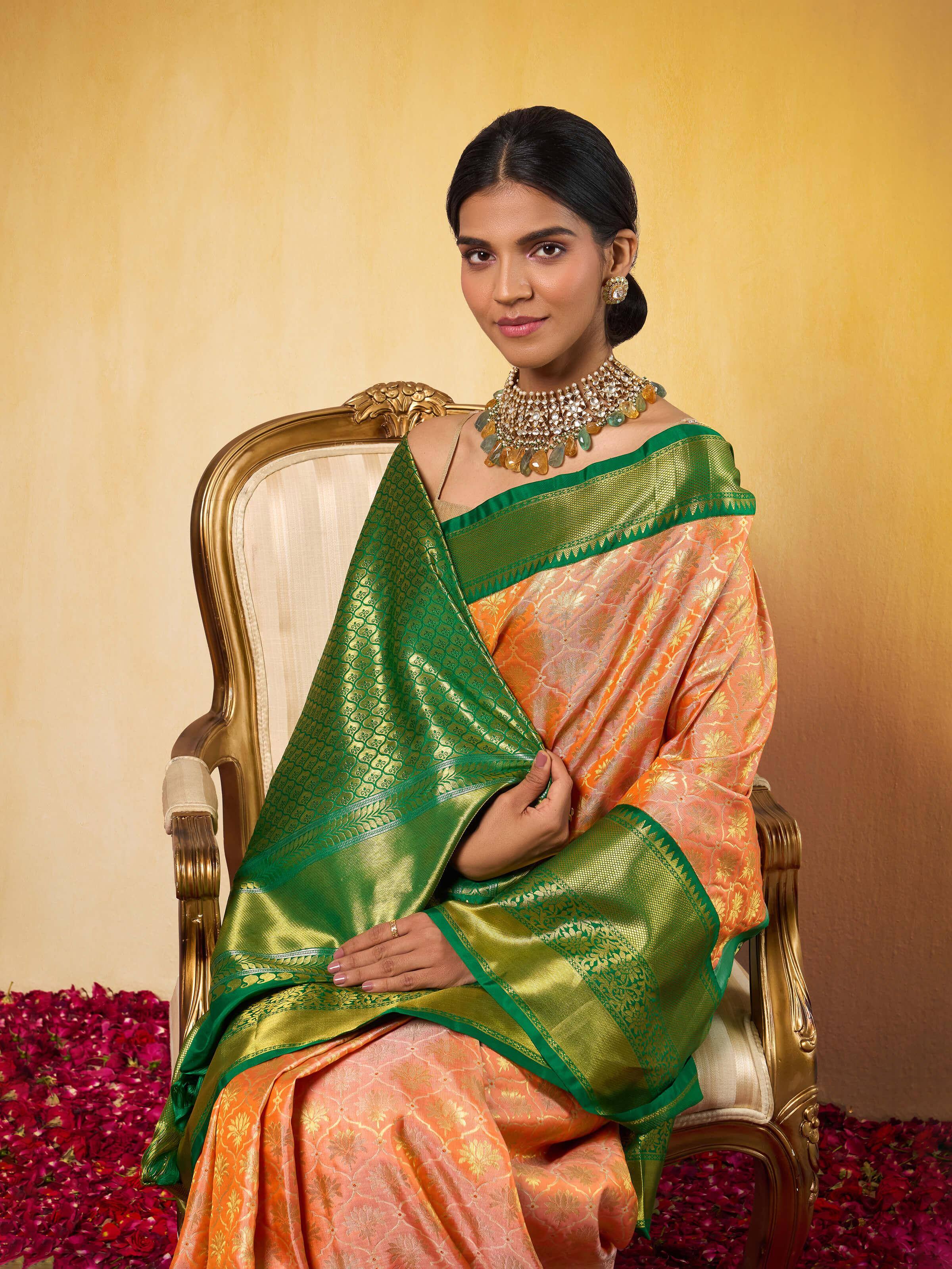 Pink Silk Dharmavaram Saree