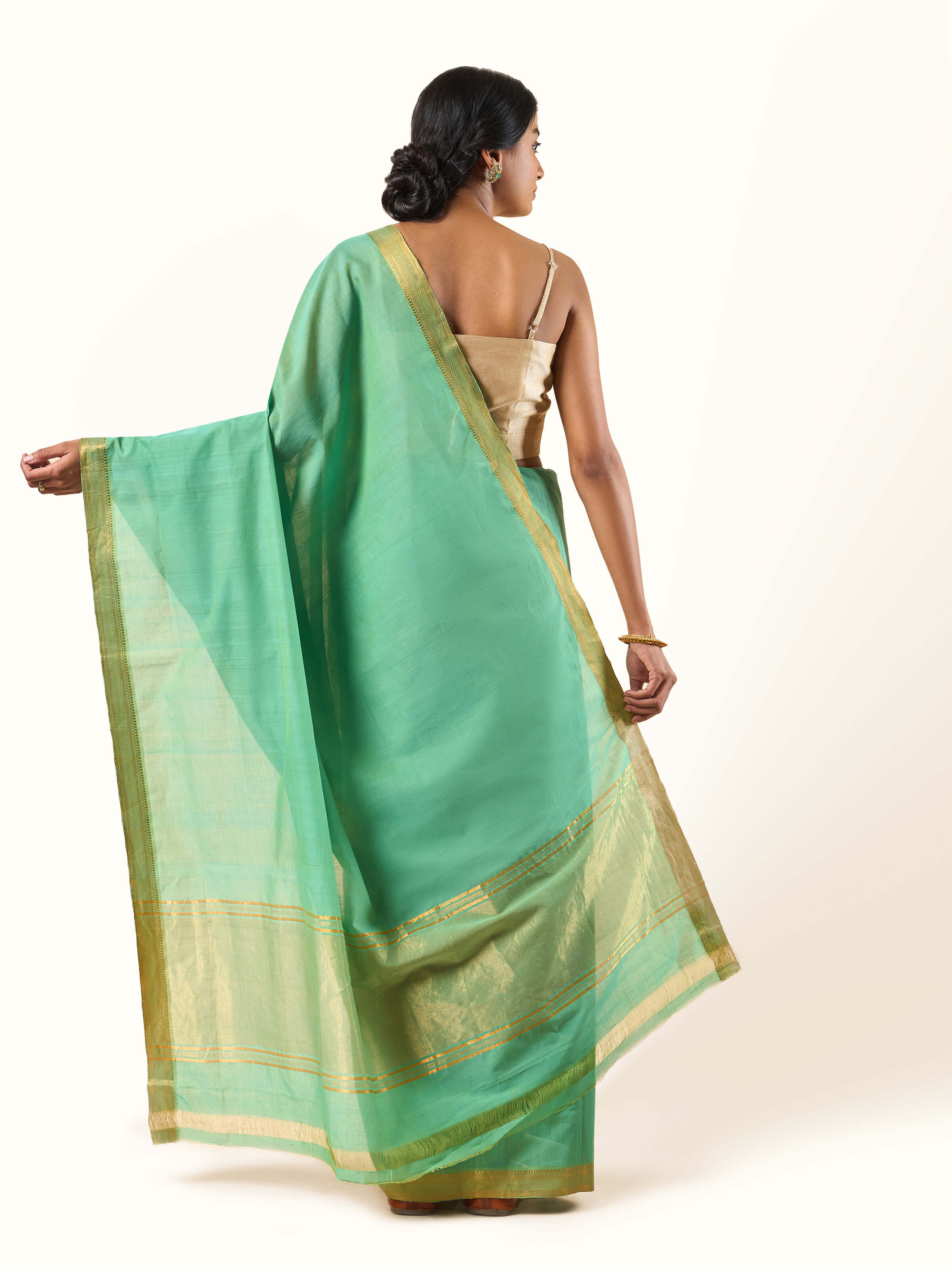 Back view revealing the balanced blend of traditional design and modern appeal.