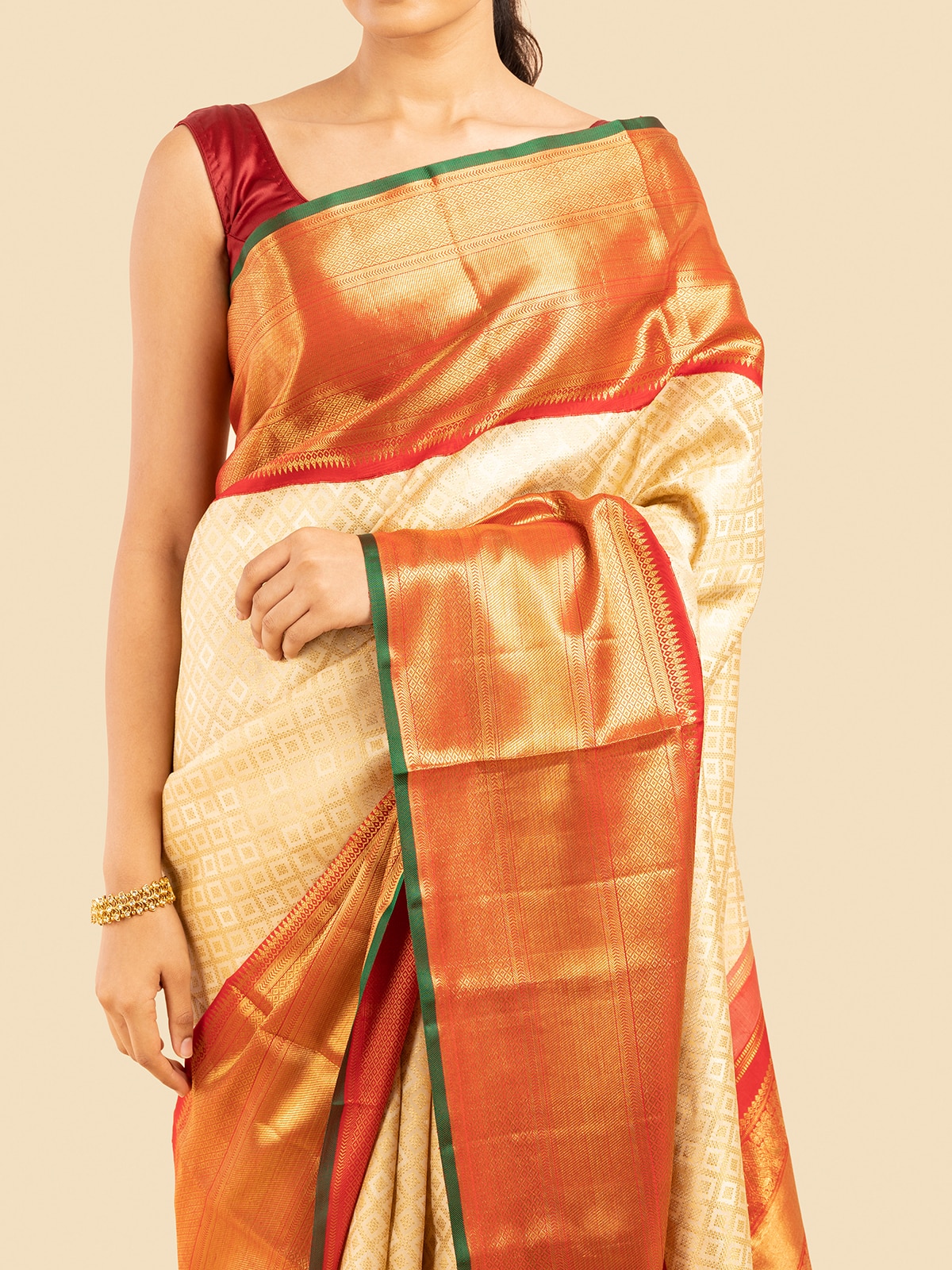 Detail shot focusing on the classic motifs and intricate craftsmanship.