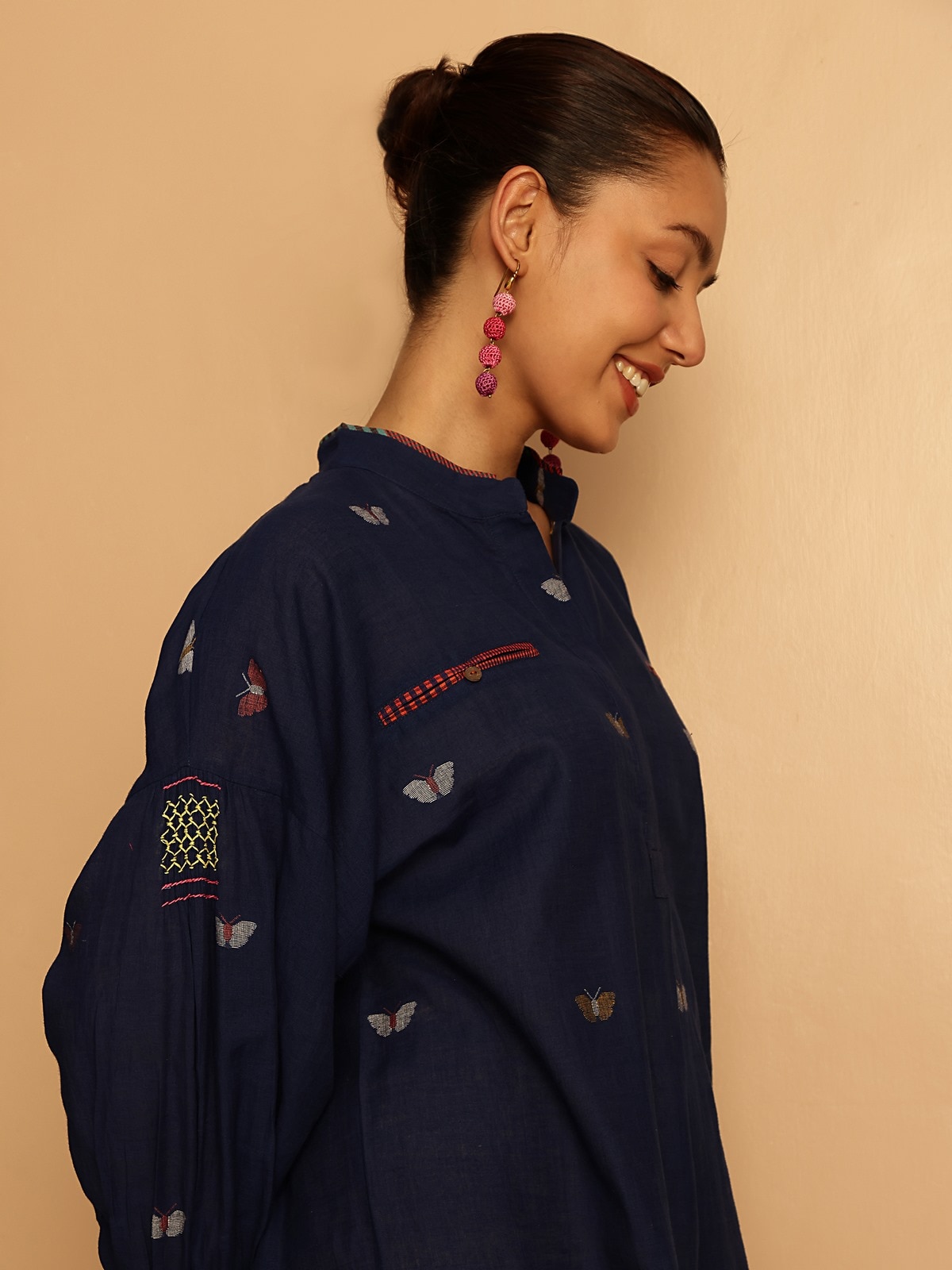 Another lifestyle angle capturing the rich texture and effortless elegance of this piece.