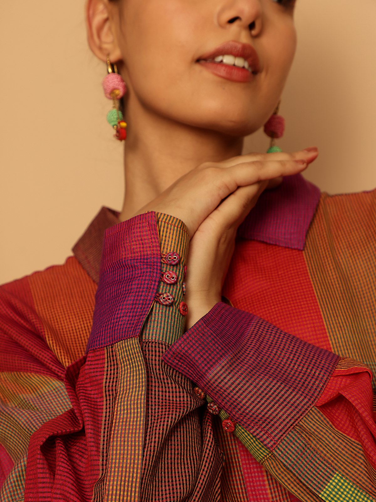 Side profile capturing the relaxed yet elegant silhouette, ideal for casual chic looks.