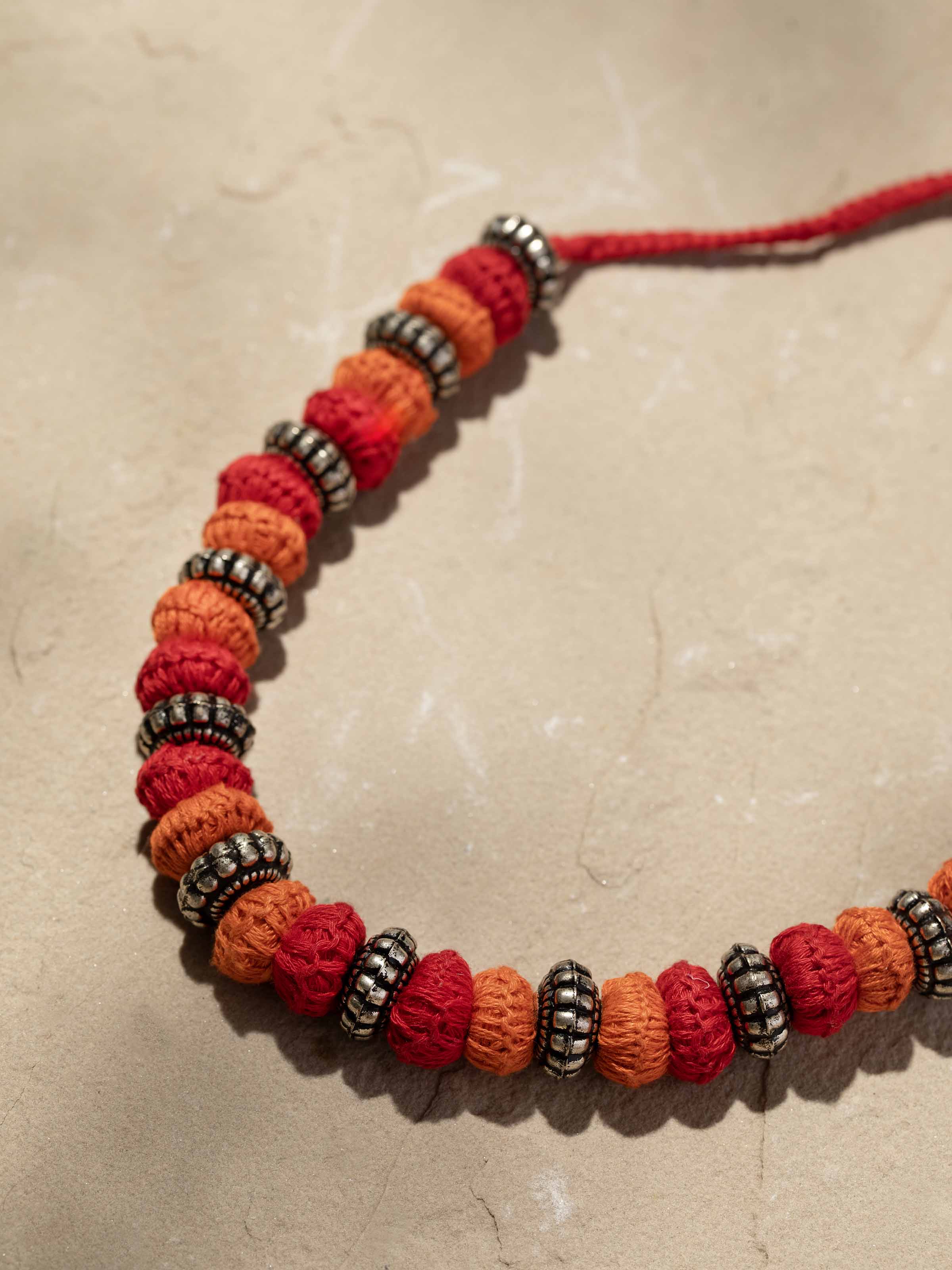 Back view of Lambani collar necklace showing the secure clasp and detailed design.