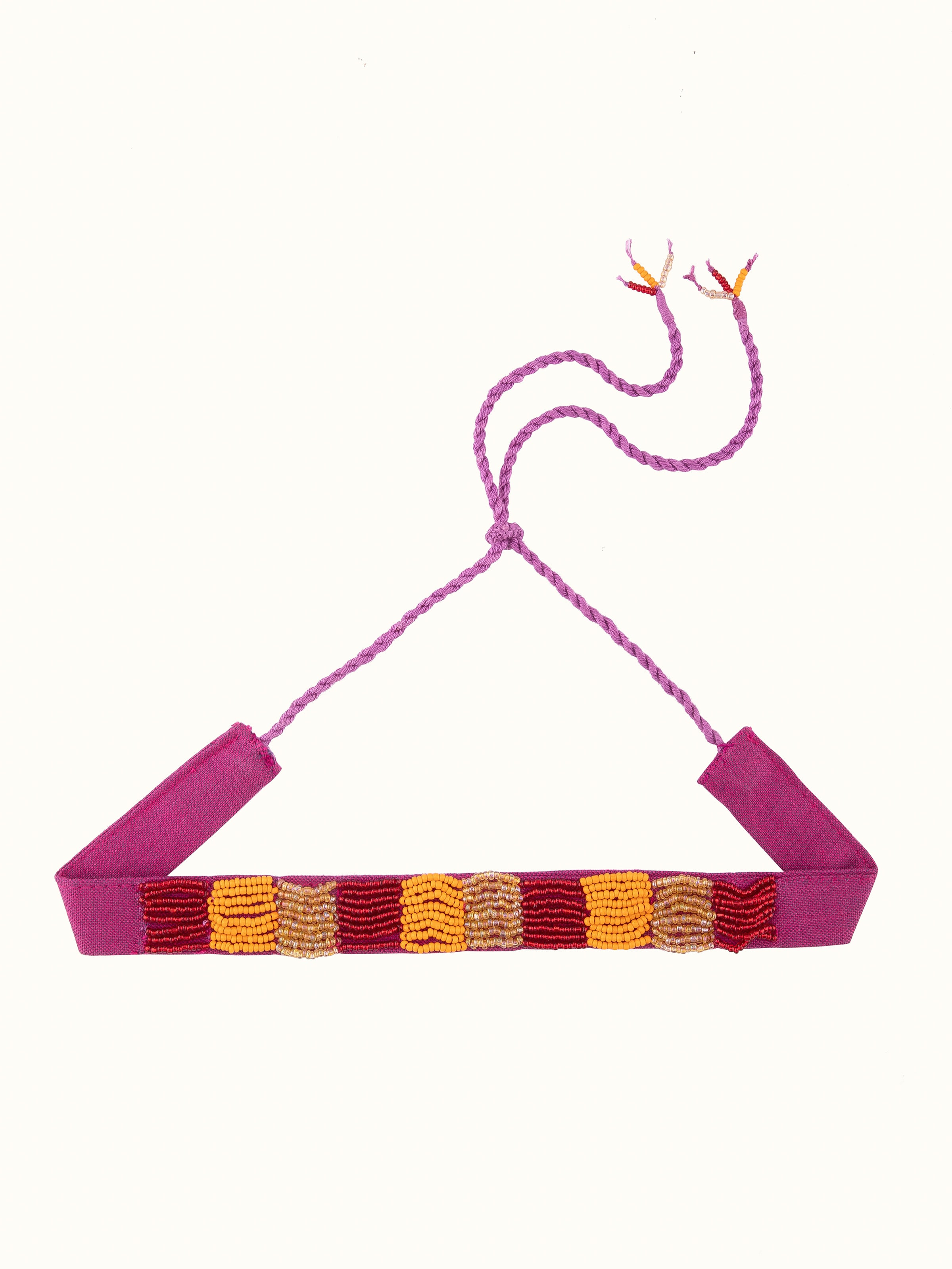 Front view of Lambani Choker showcasing intricate beadwork and traditional design