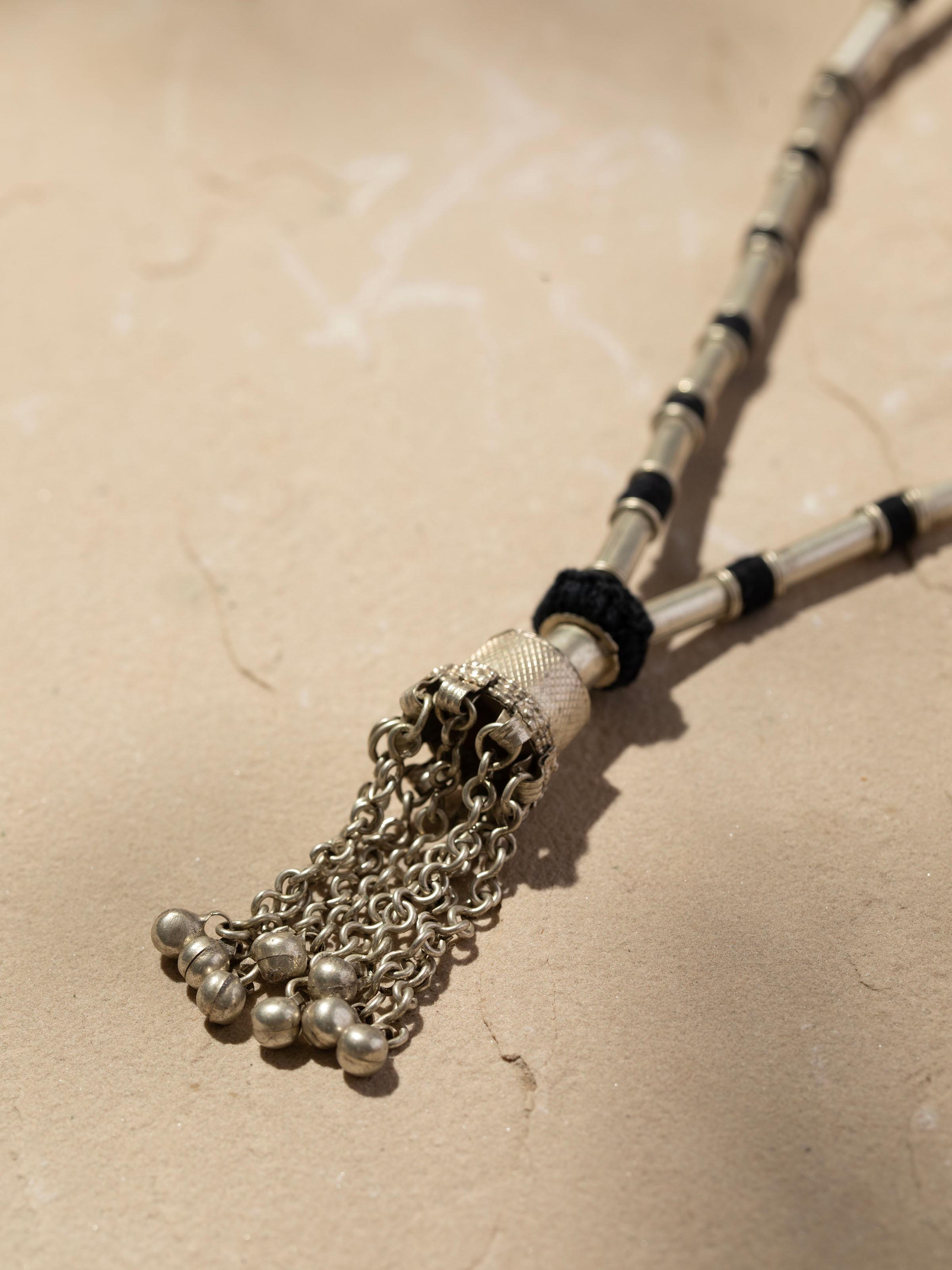 Detailed image of Lambani Long Necklace focusing on the vibrant beadwork and intricate design.
