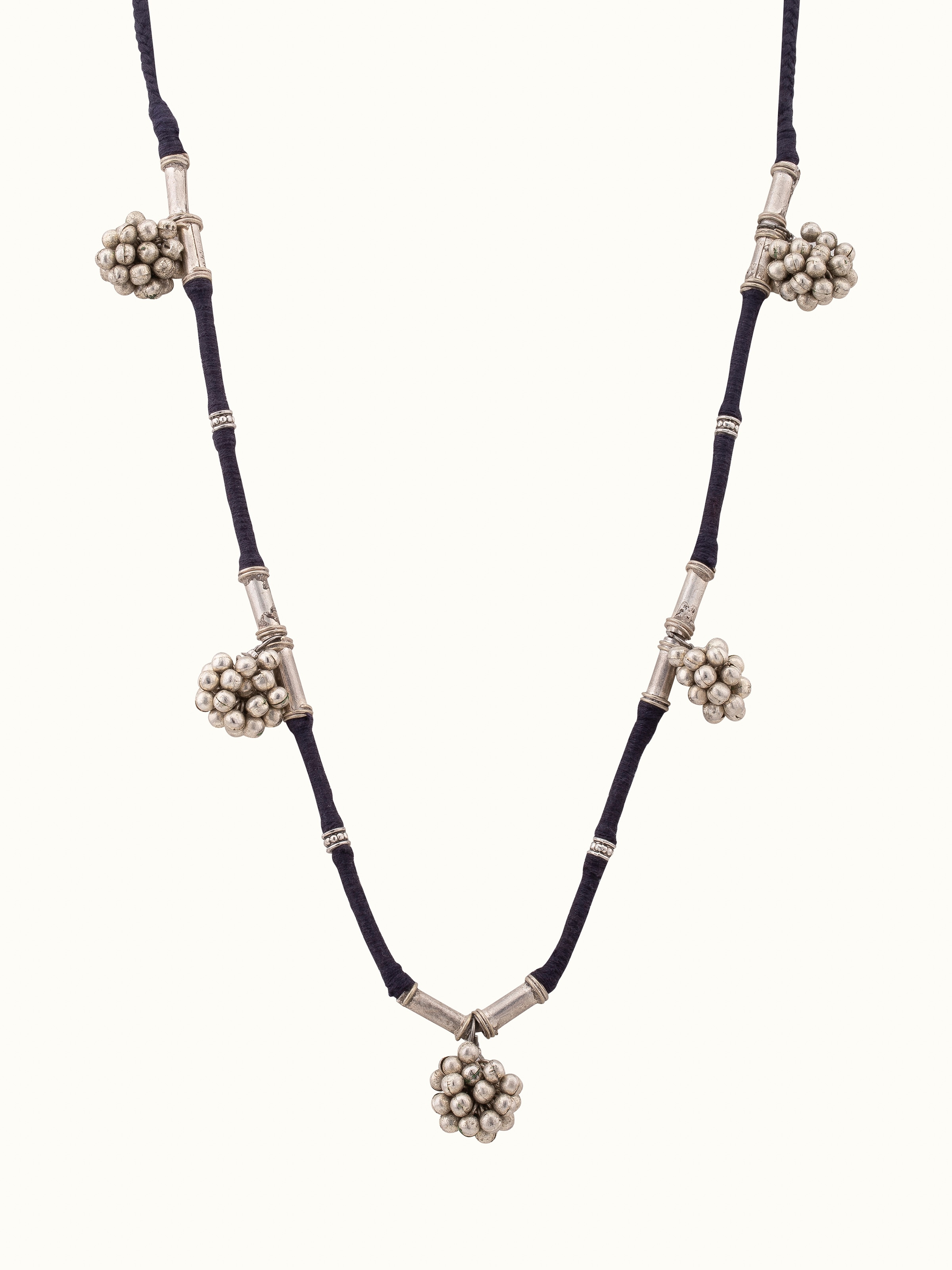 Front view of Lambani Collar Necklace highlighting its intricate beadwork and traditional design.