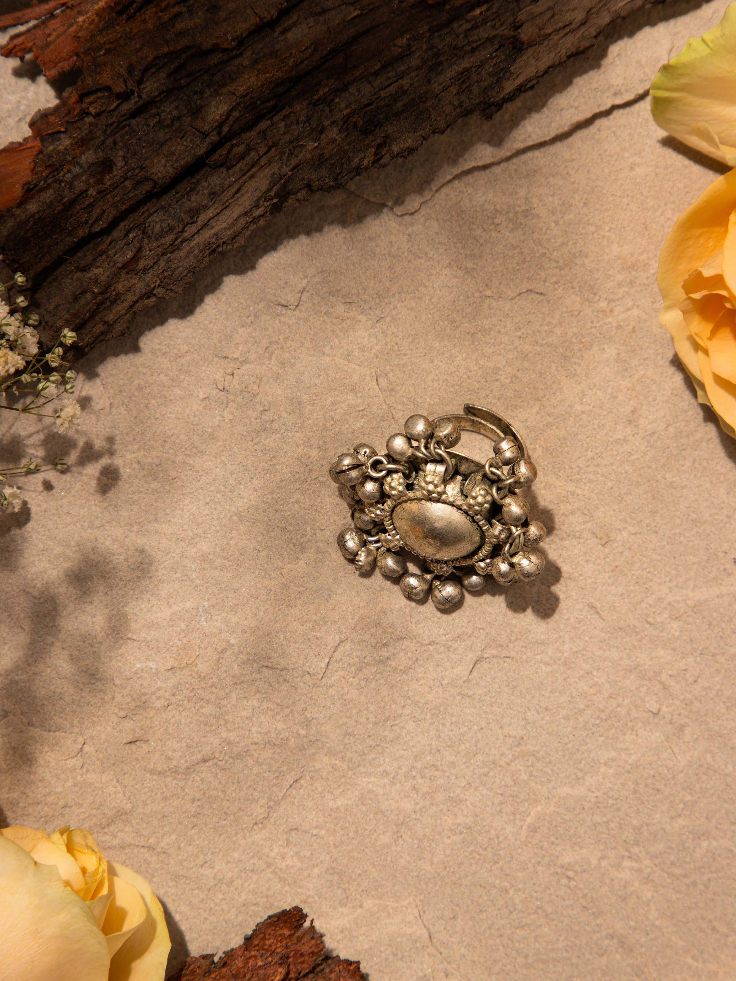 Close-up view of Lambani ring focusing on its fine details and traditional craftsmanship