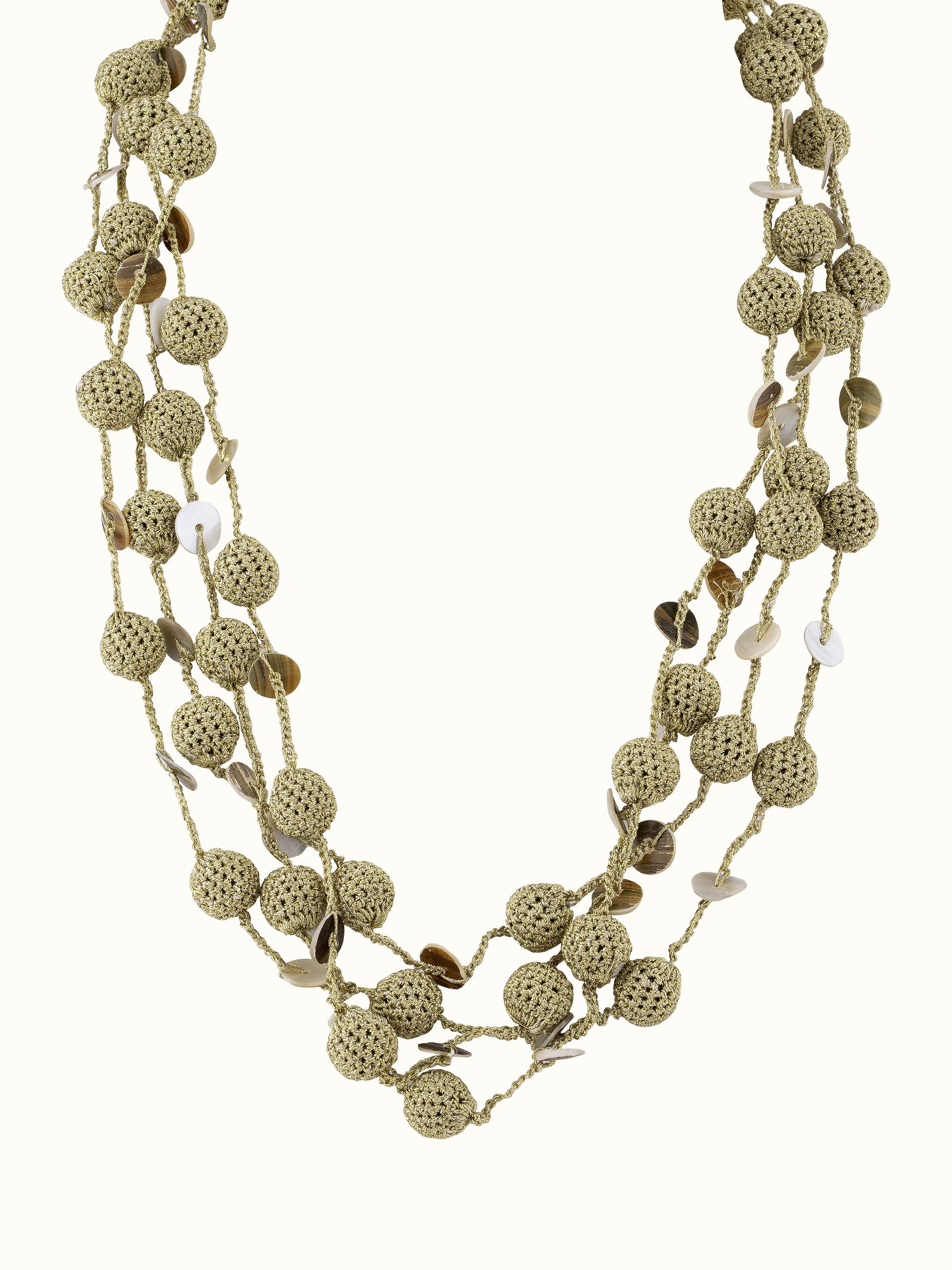 Front view of Crochet Collar Necklace highlighting detailed lacework