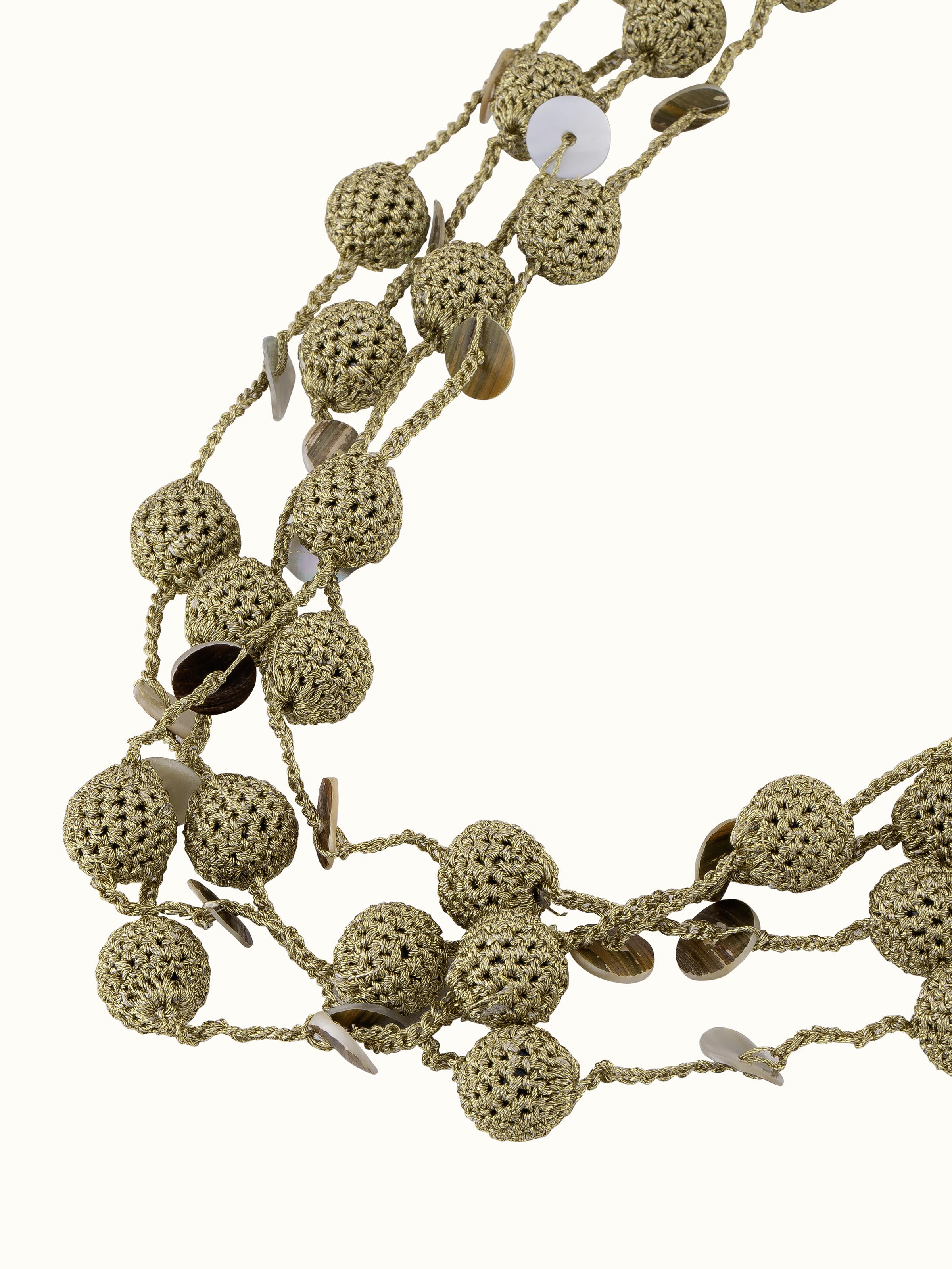 Overhead view of Crochet Collar Necklace showcasing fine craftsmanship