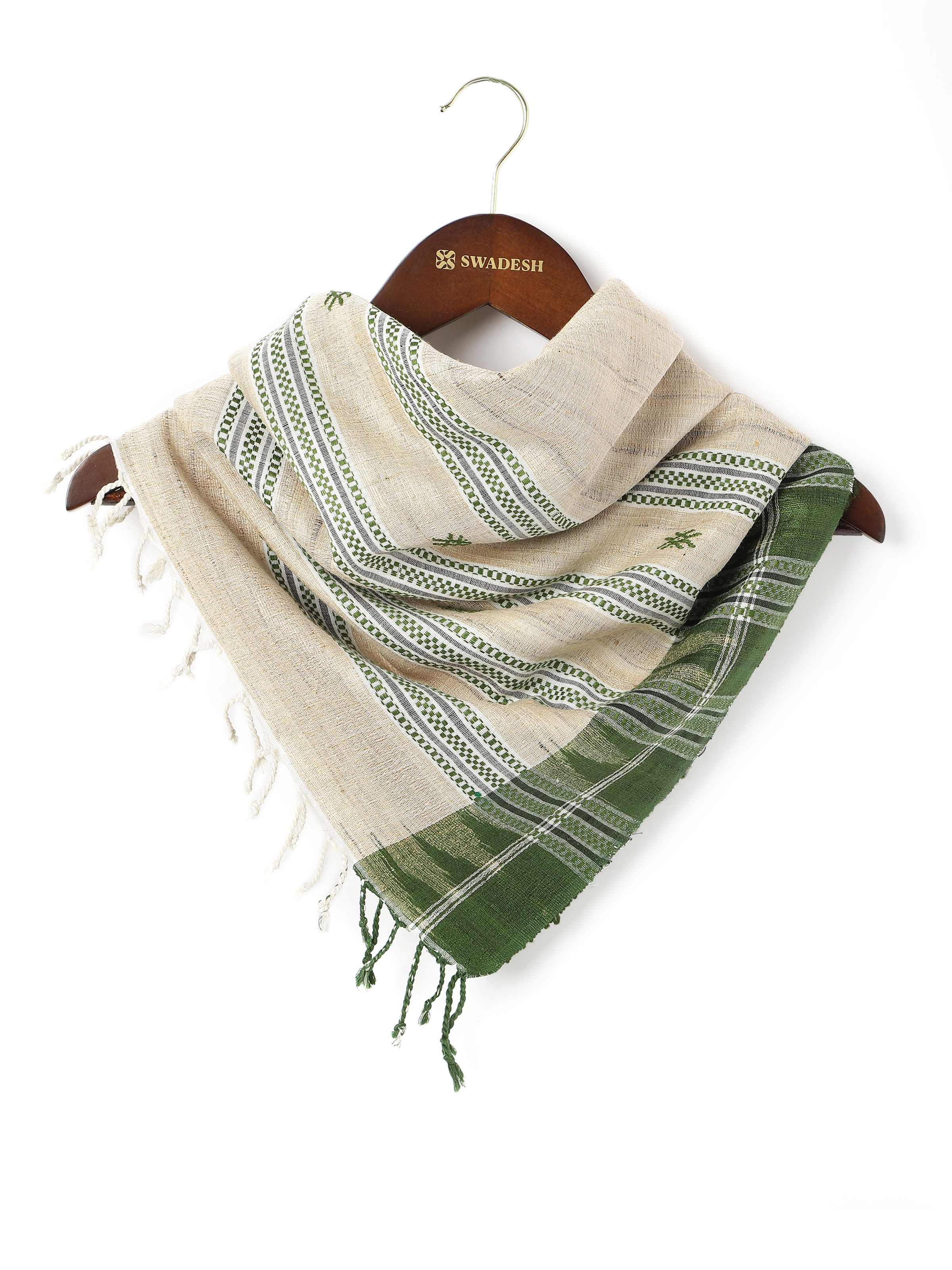 Green Cotton Silk Stole