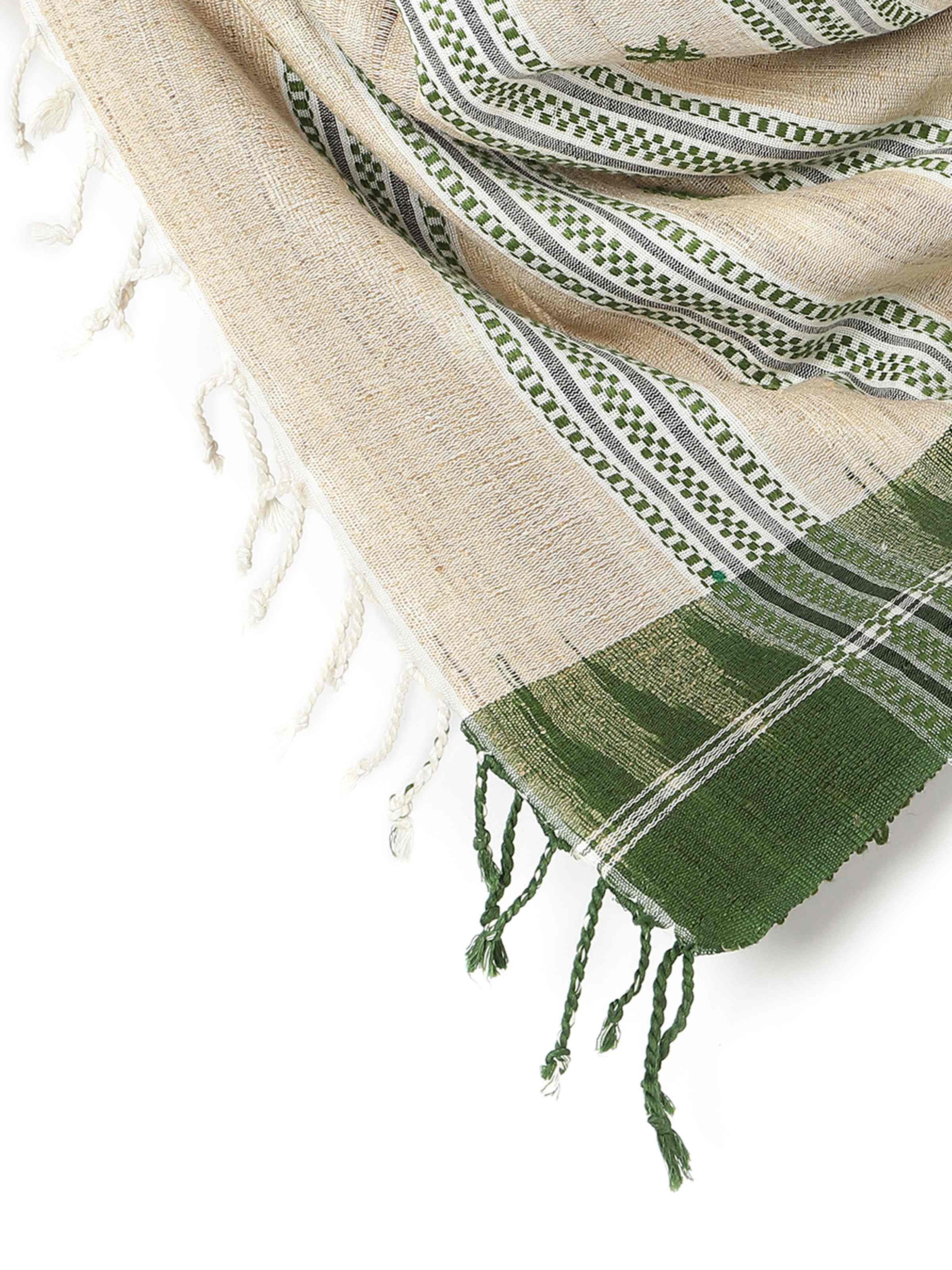 Green Cotton Silk Stole