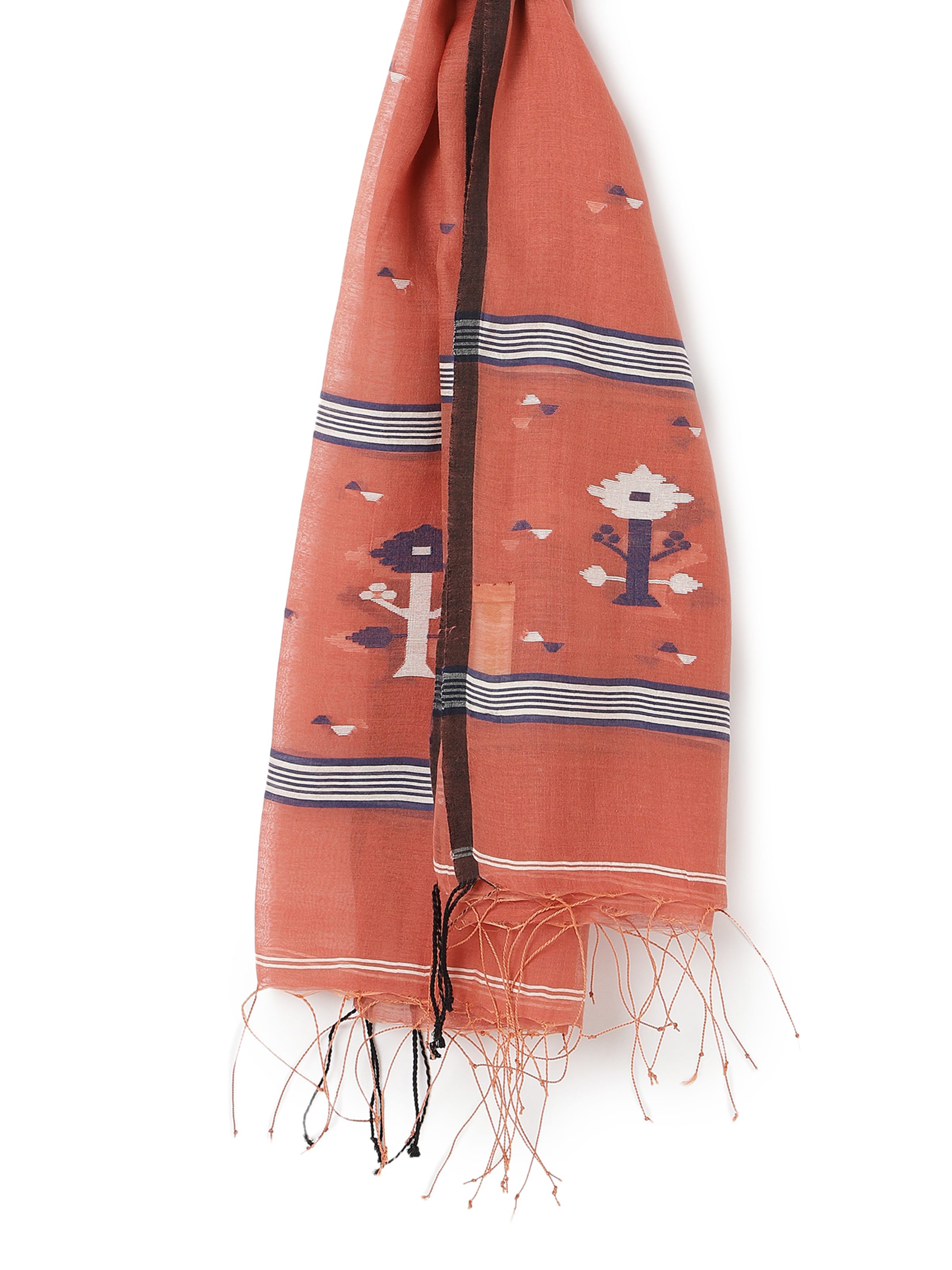 Red Cotton Silk Stole