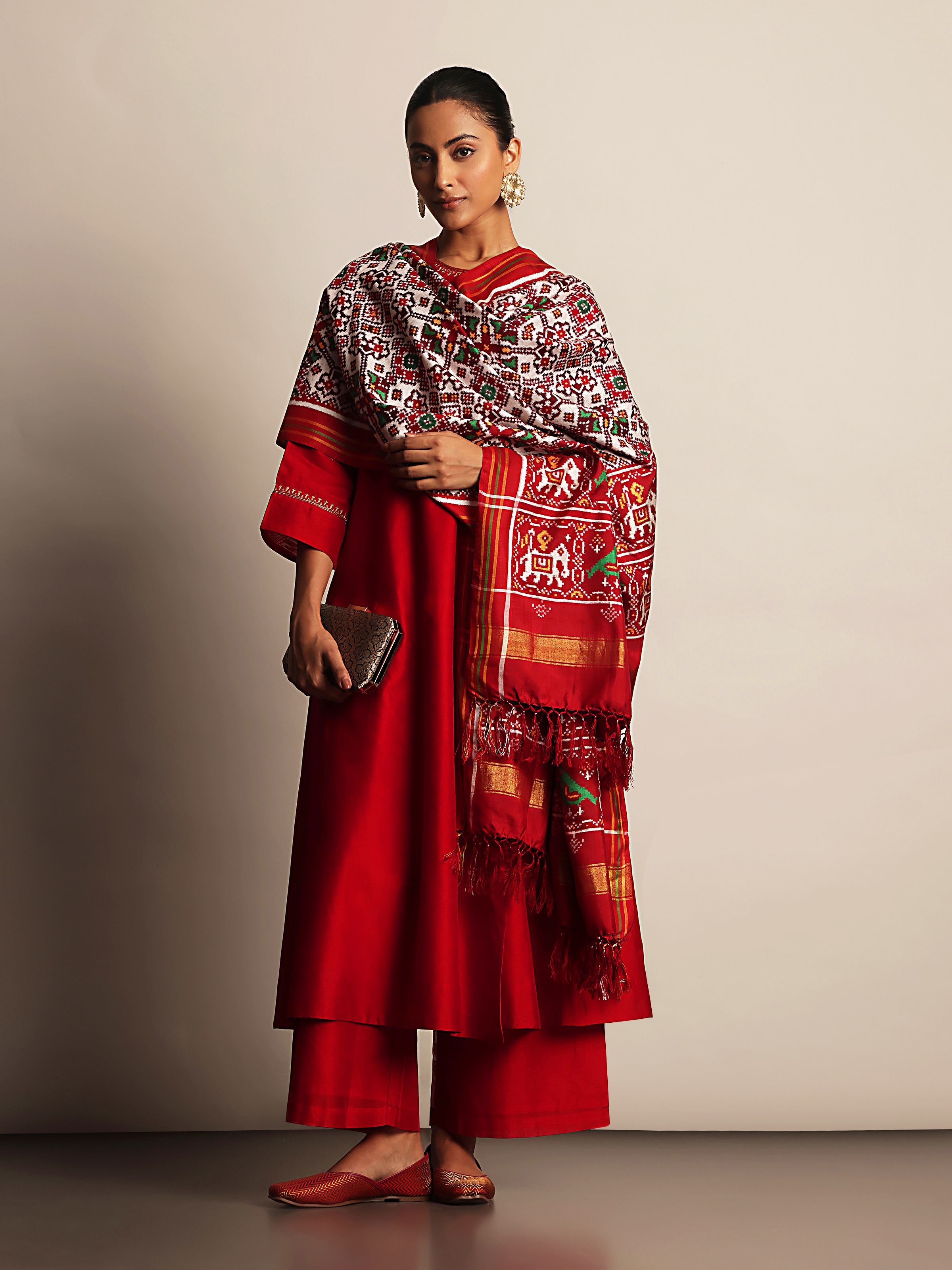 Off-white Silk Patola Dupatta