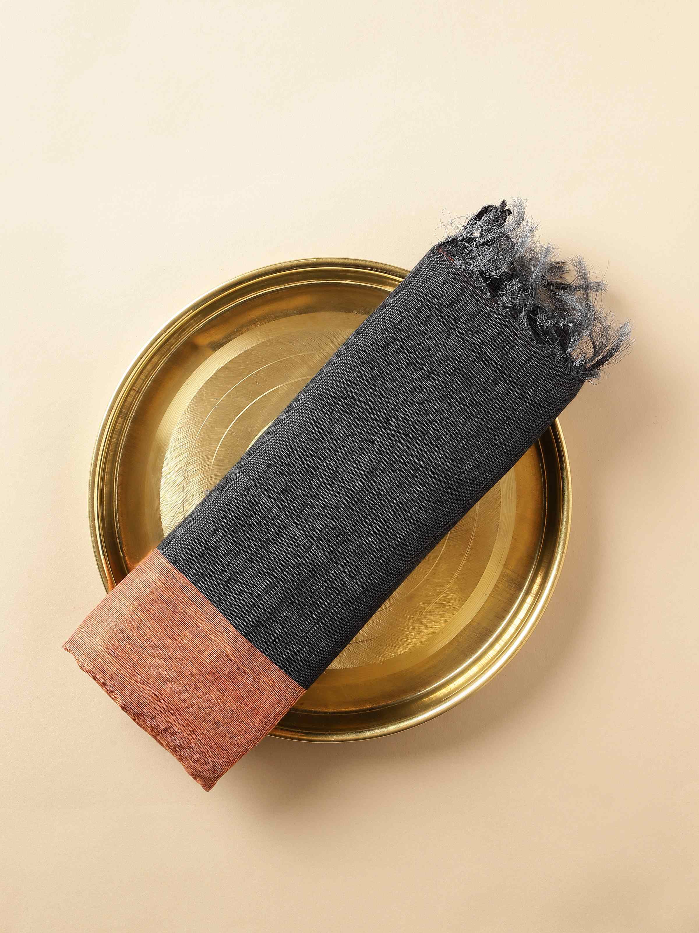 Rust Tussar Silk Dupatta