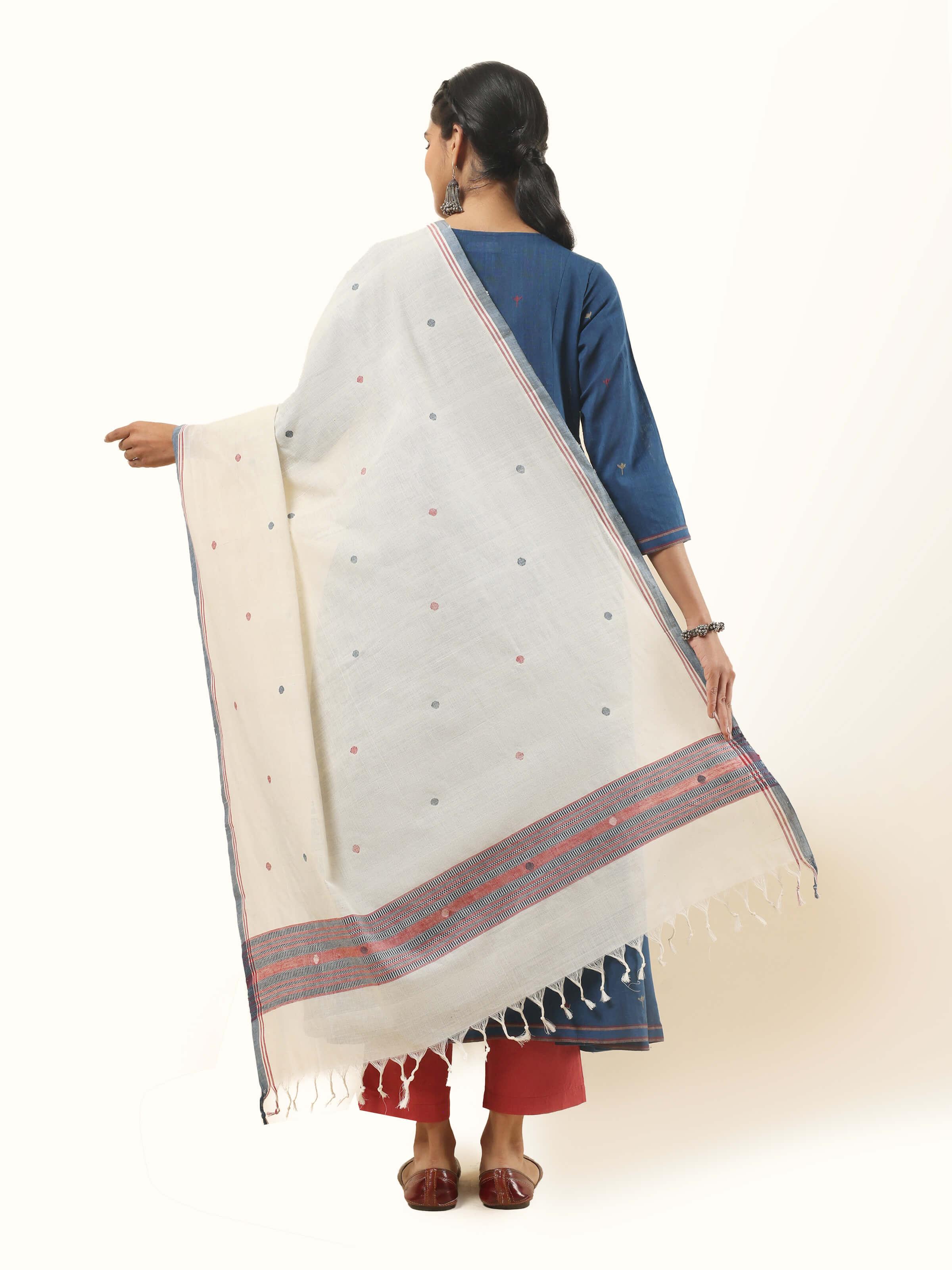 Off-white Cotton Jamdani Dupatta