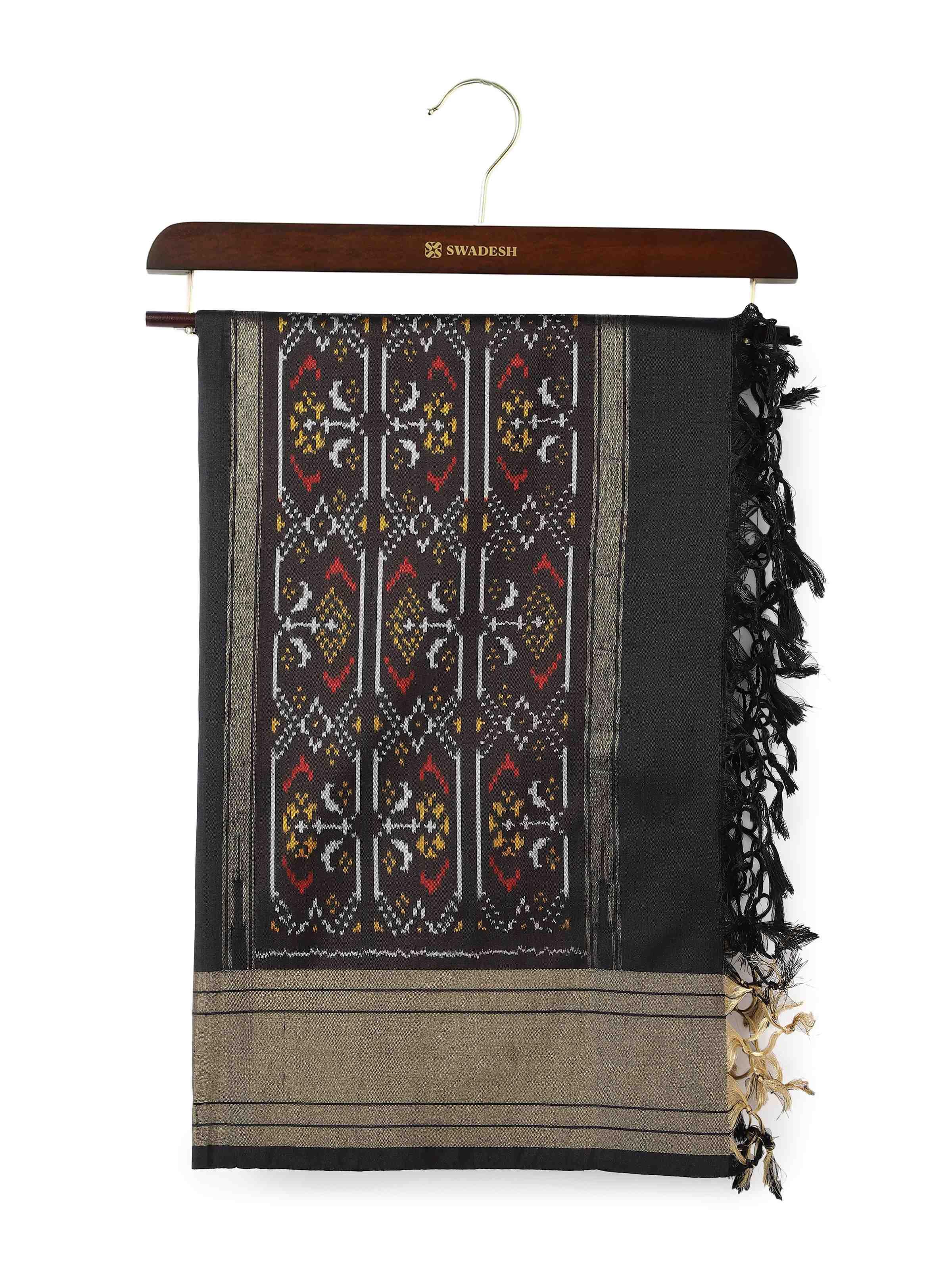 Off-white Silk Ikat Zari Dupatta