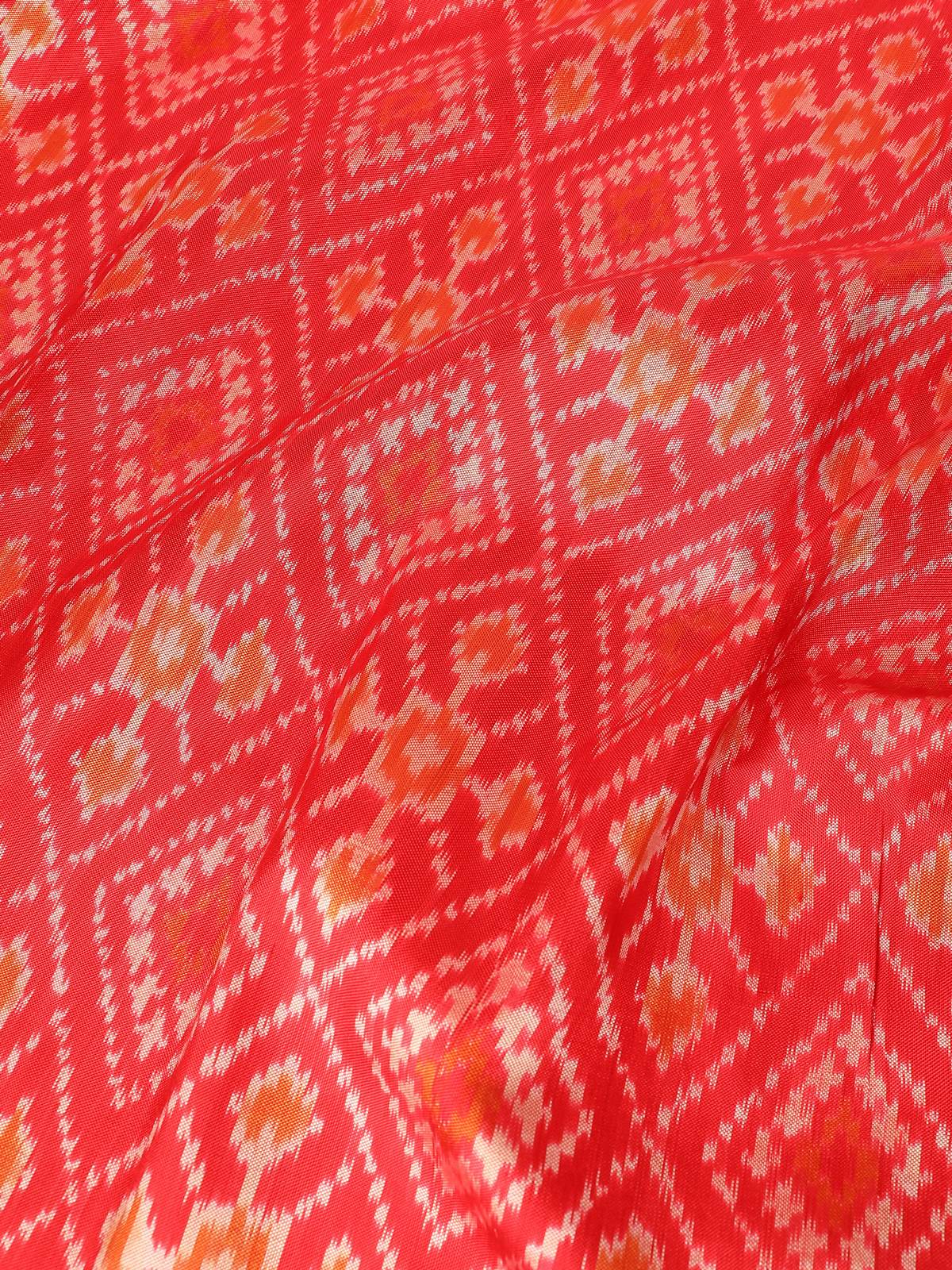 Red & Blue Silk Ikat Zari Dupatta