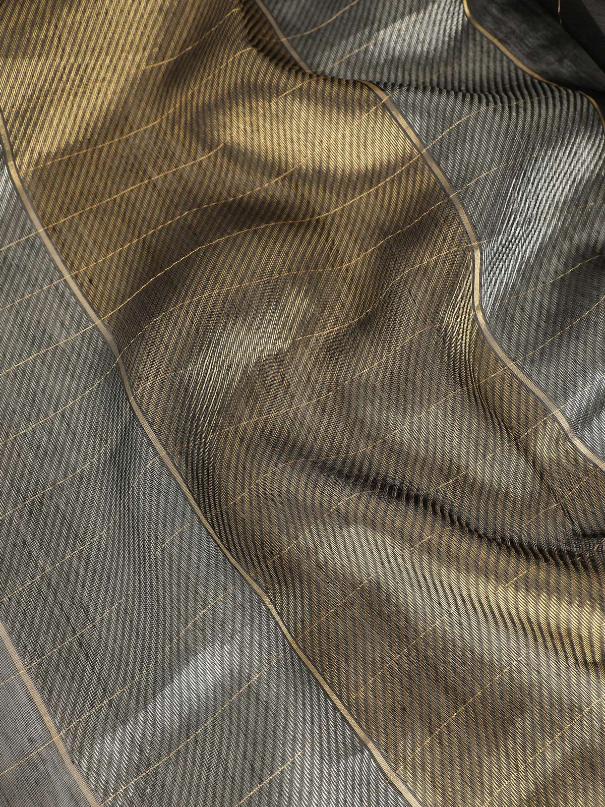 Black Cotton Silk Chanderi Dupatta