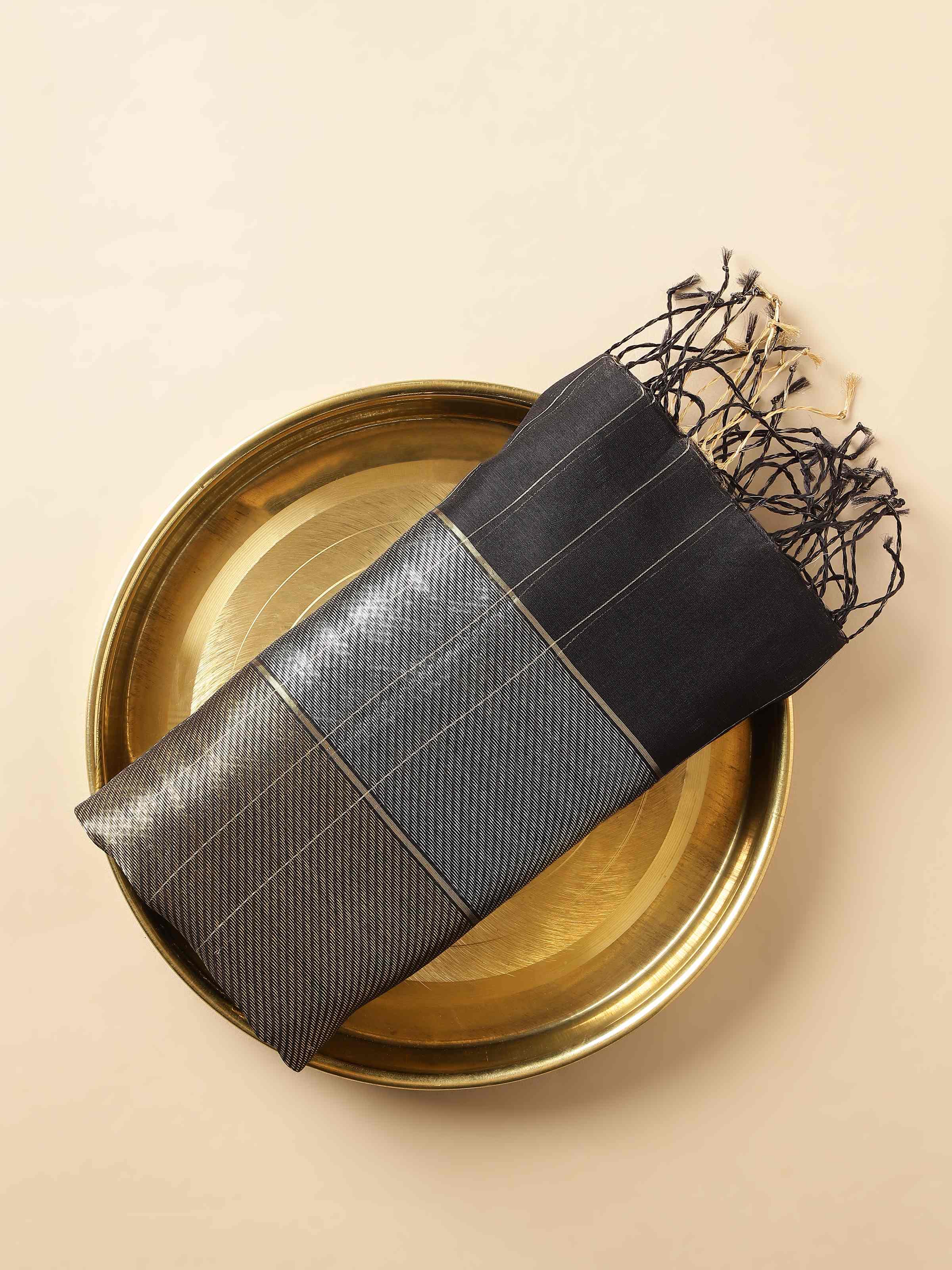 Black Cotton Silk Chanderi Dupatta