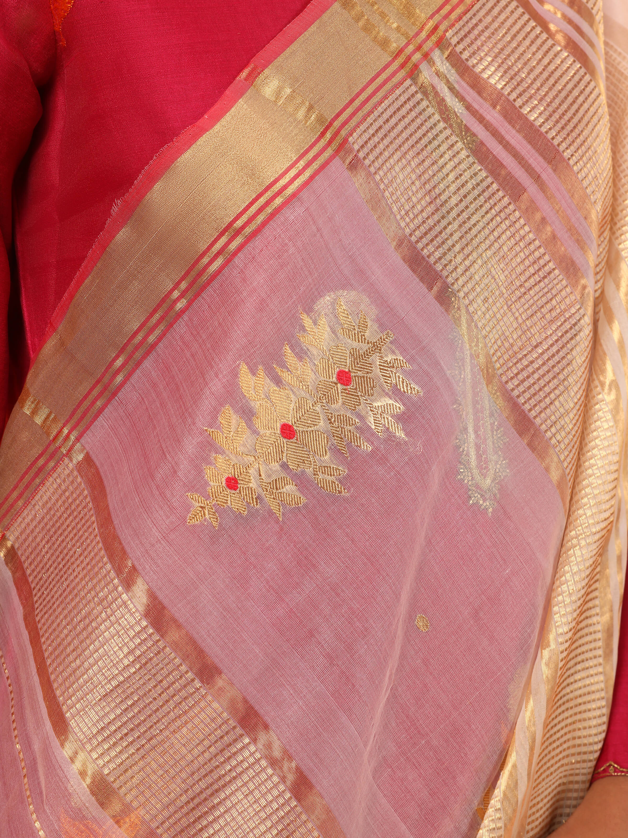White Cotton Silk Chanderi Dupatta