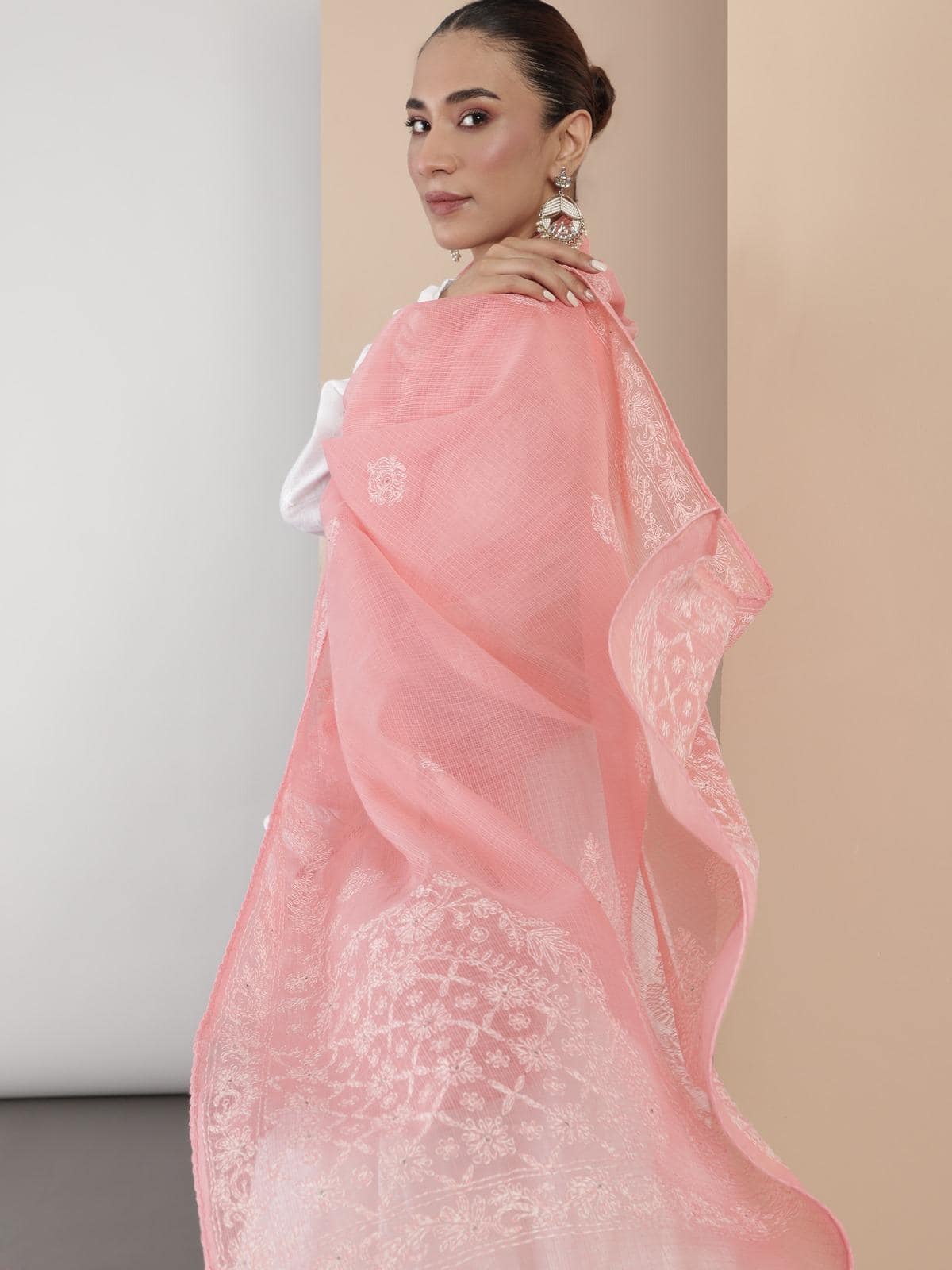 Cotton Silk Chikankari Dupatta