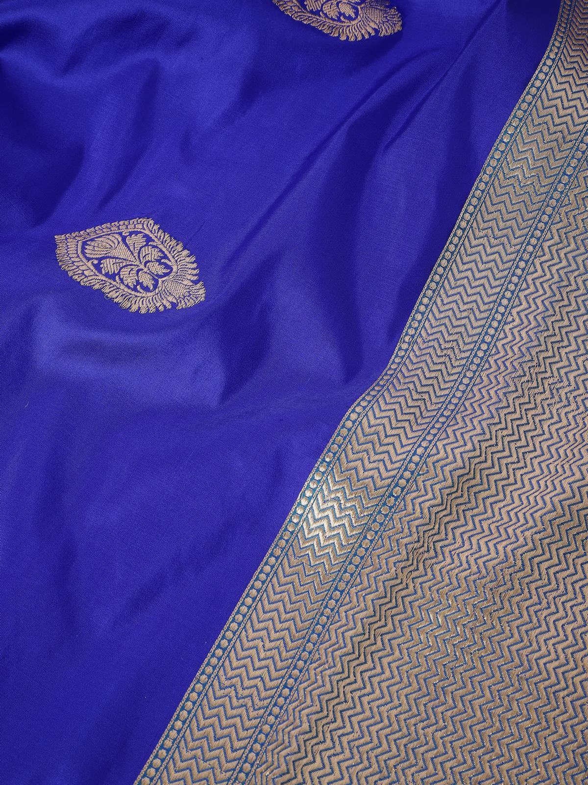 Blue & Golden Silk Banarasi Dupatta