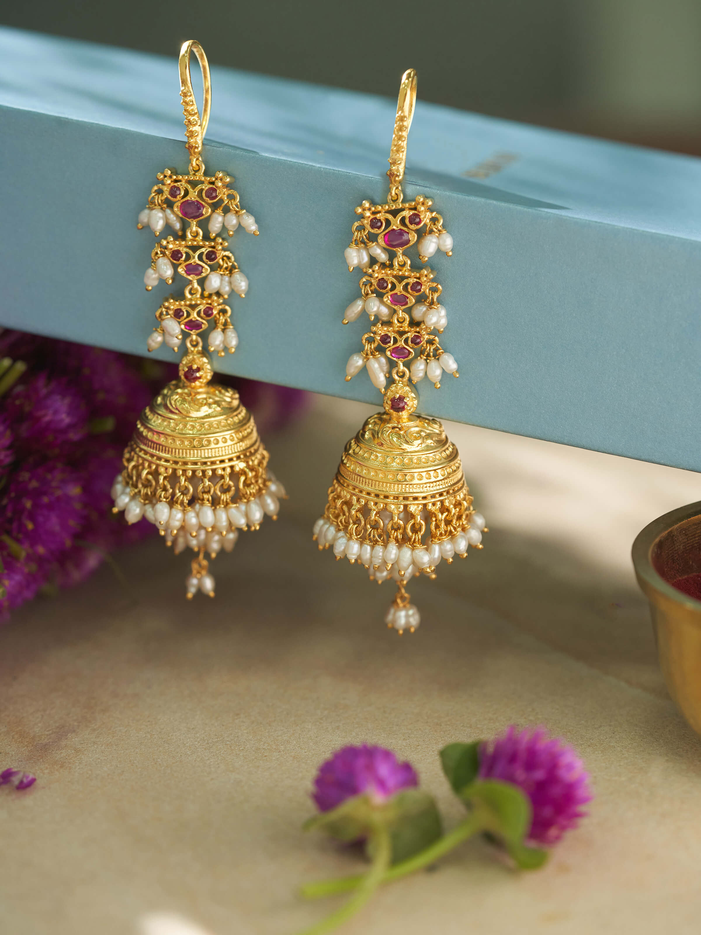 Close-up angled view highlighting the intricate silver patterns and design