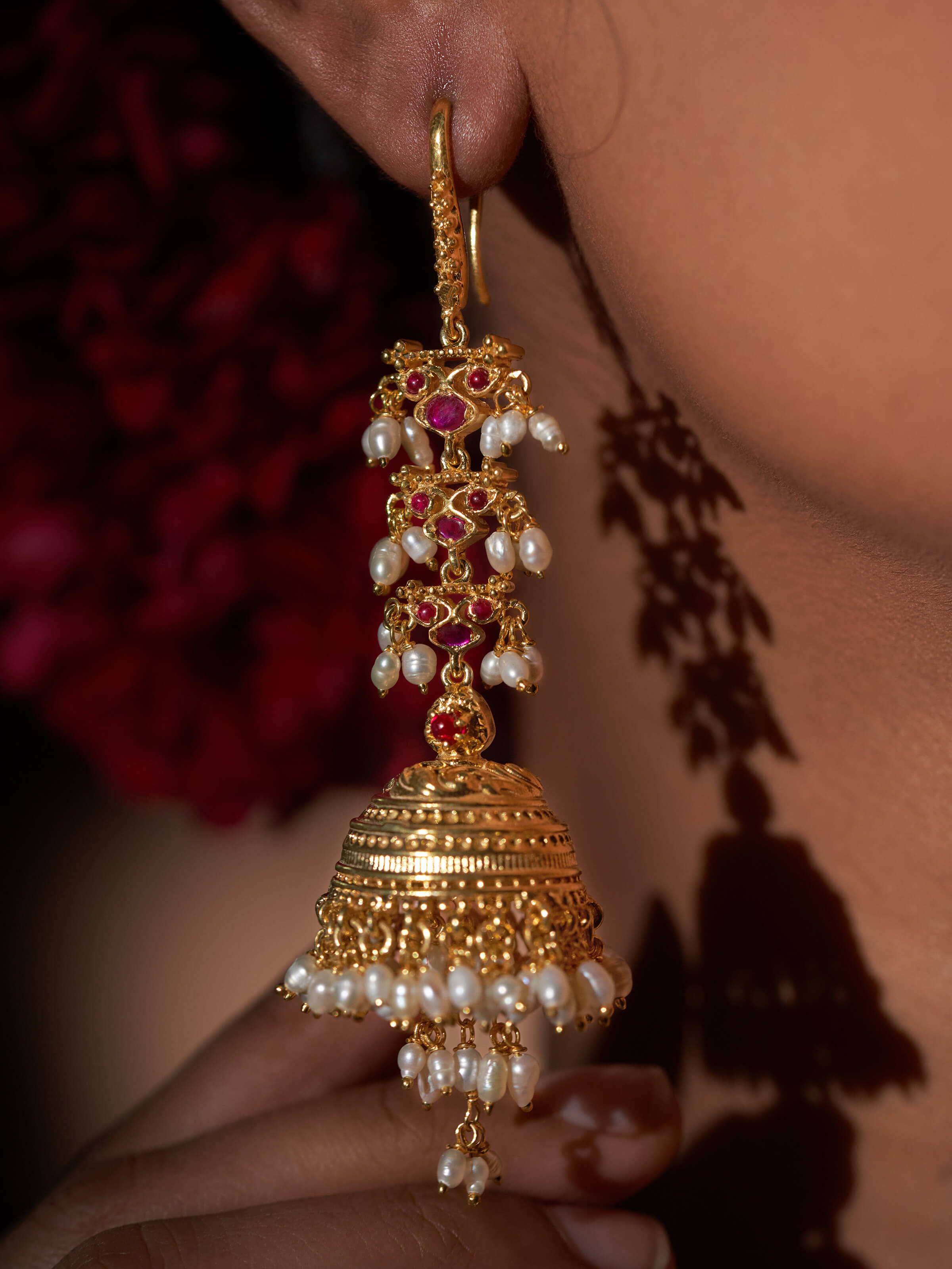 Top view focusing on the silver detailing and fine artistry