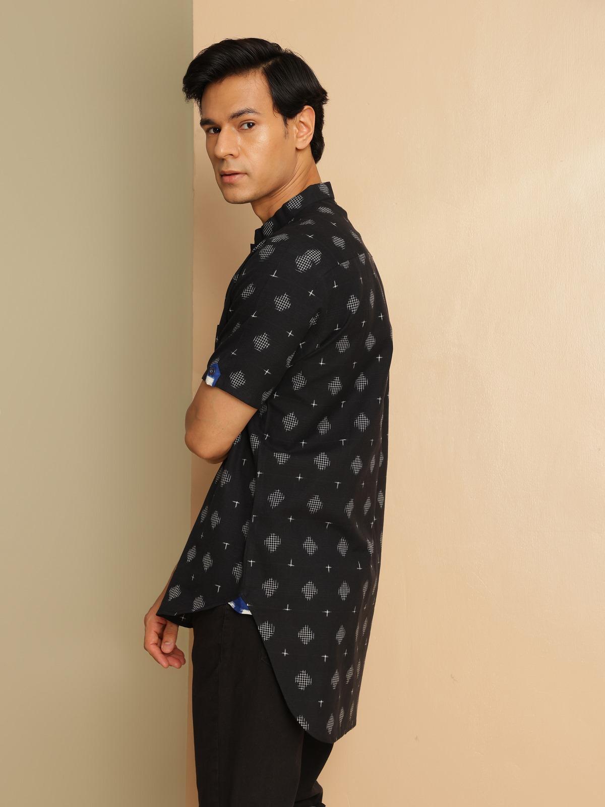 Side view displaying the comfortable fit and classic tailoring in a contemporary silhouette.