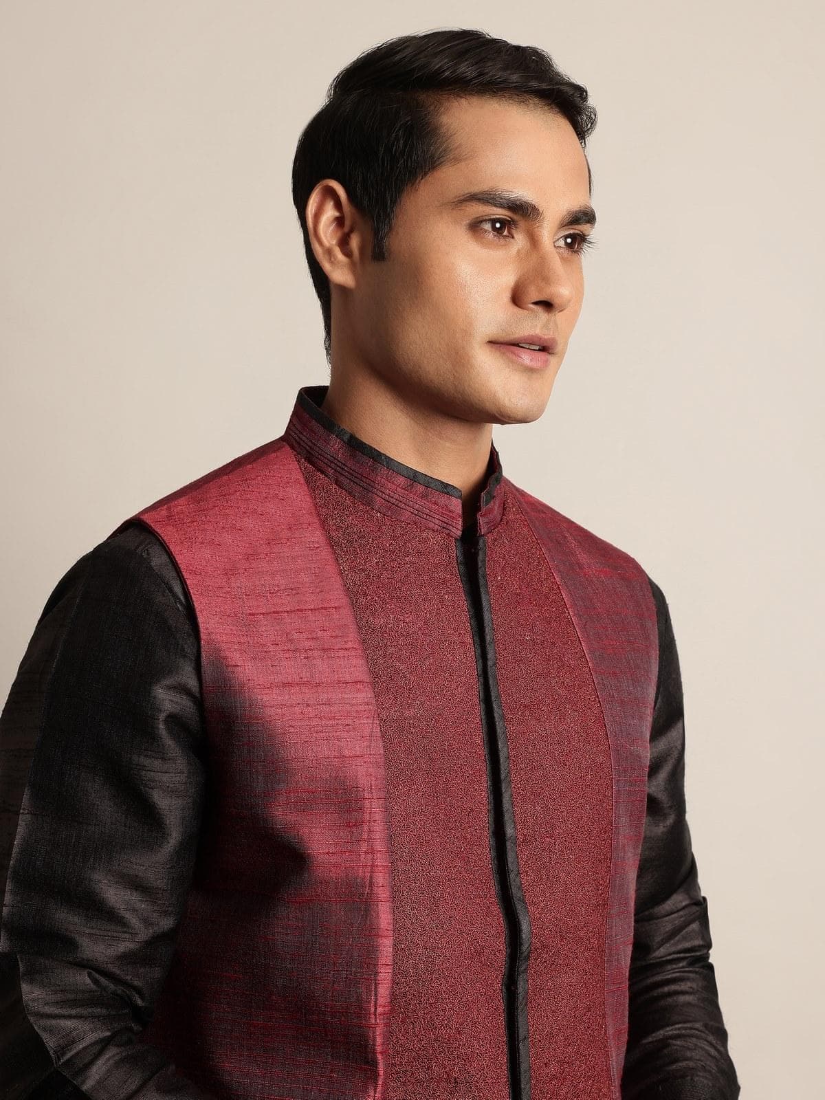 Alternate angle showcasing the elegant sheen of the silk fabric.