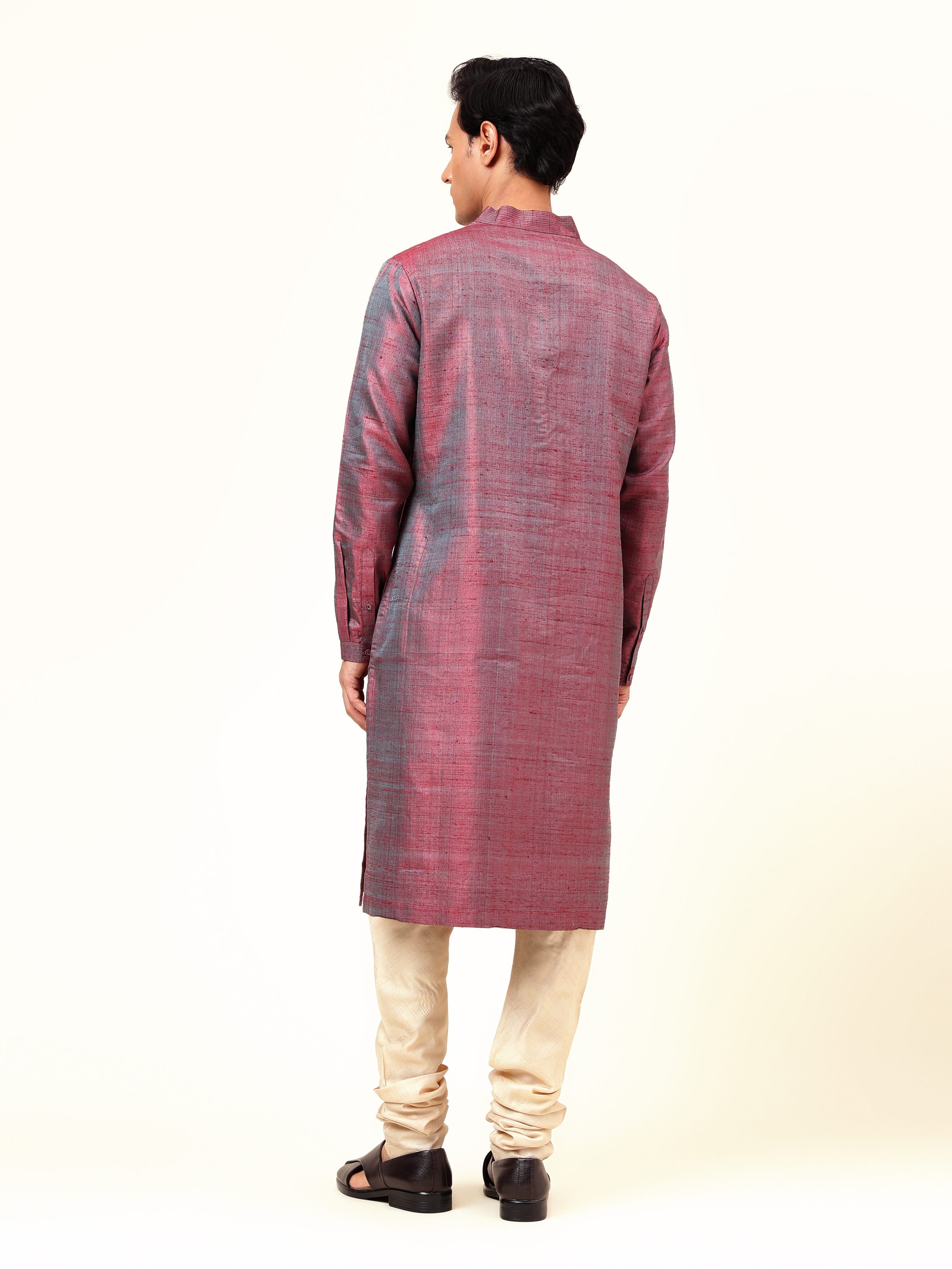 Back view displaying the seamless drape and classic cut.