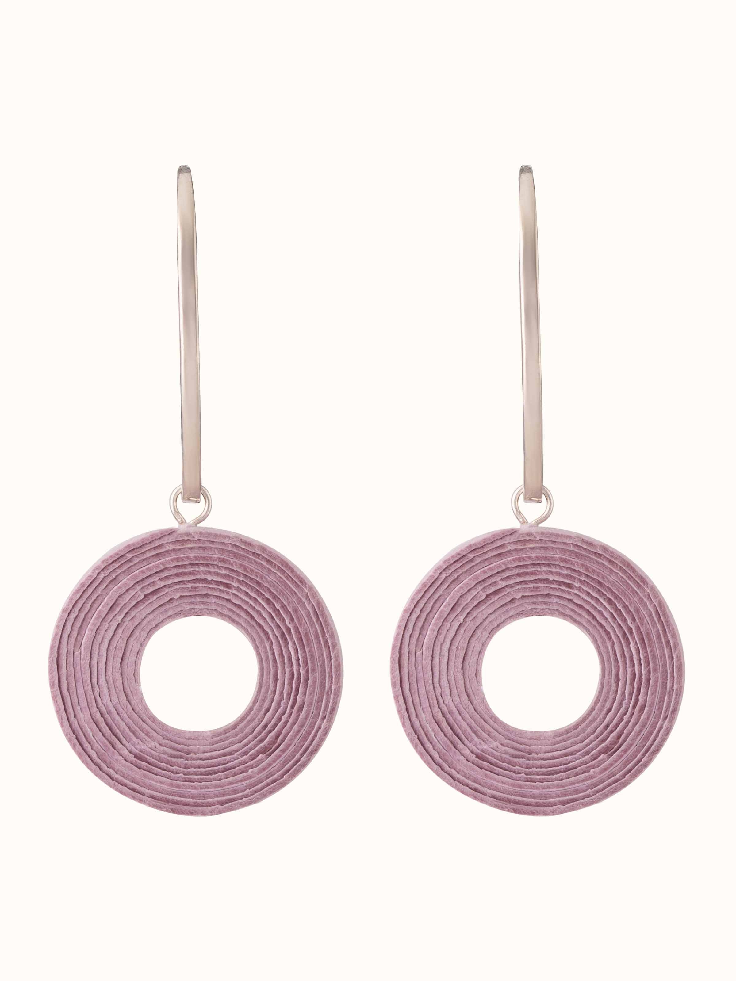 Front view of Paper Drop Earrings showcasing their delicate design and elegant finish.