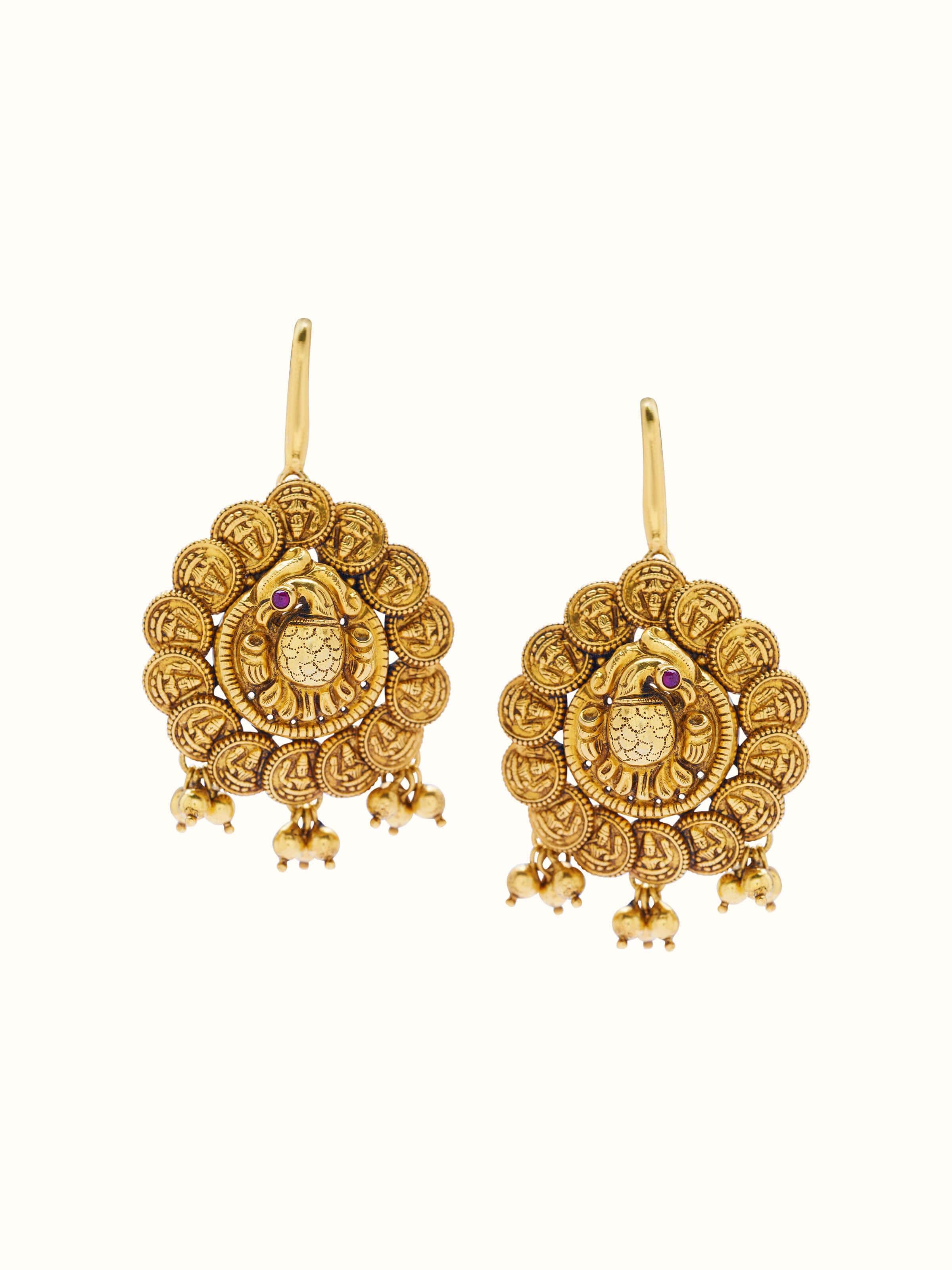 Front view of Nakash Silver Jhumkas featuring detailed silverwork and traditional jhumka design.