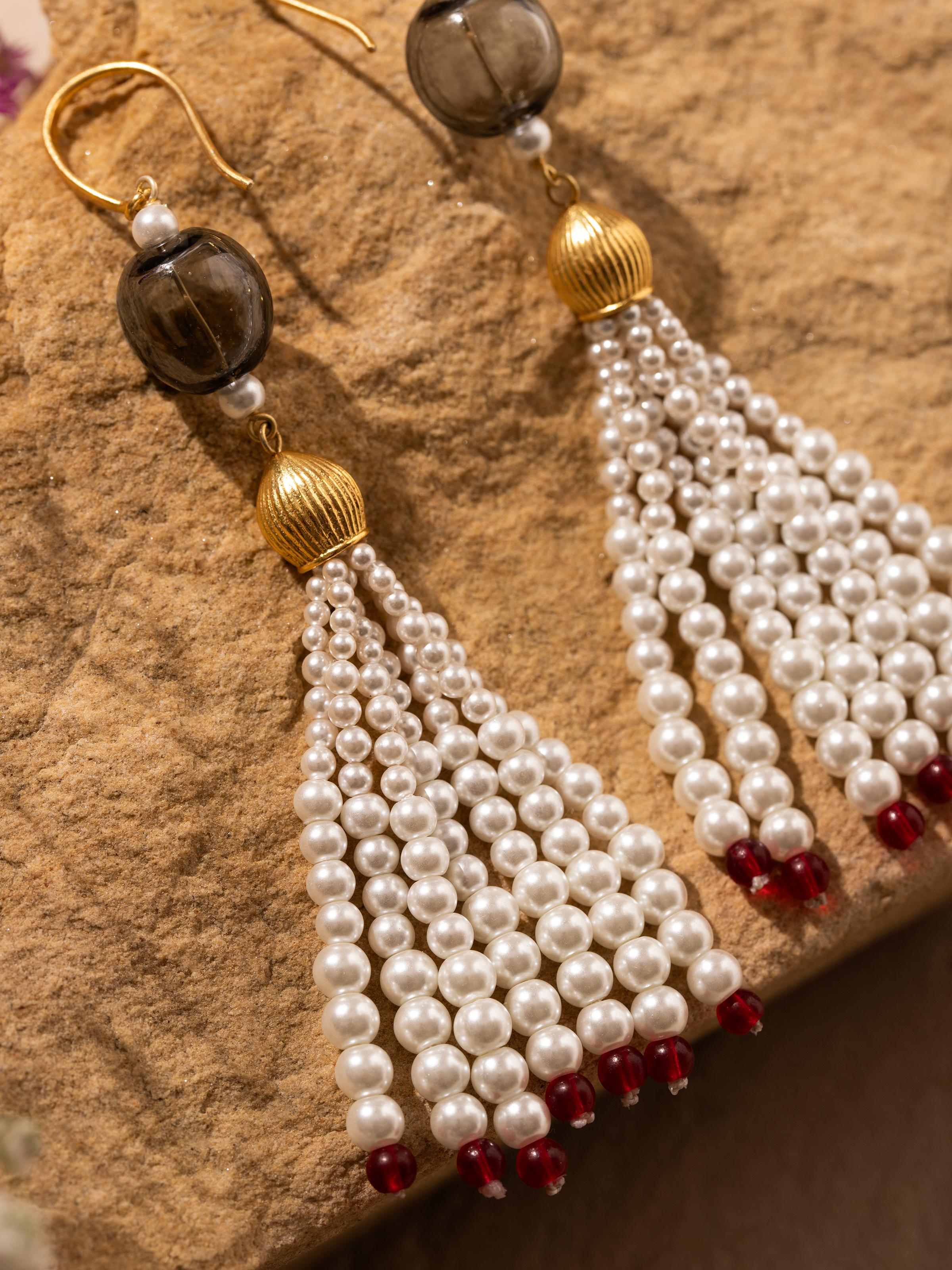 Close-up of Nakash Silver Drop Earrings focusing on the delicate silverwork and elegant design