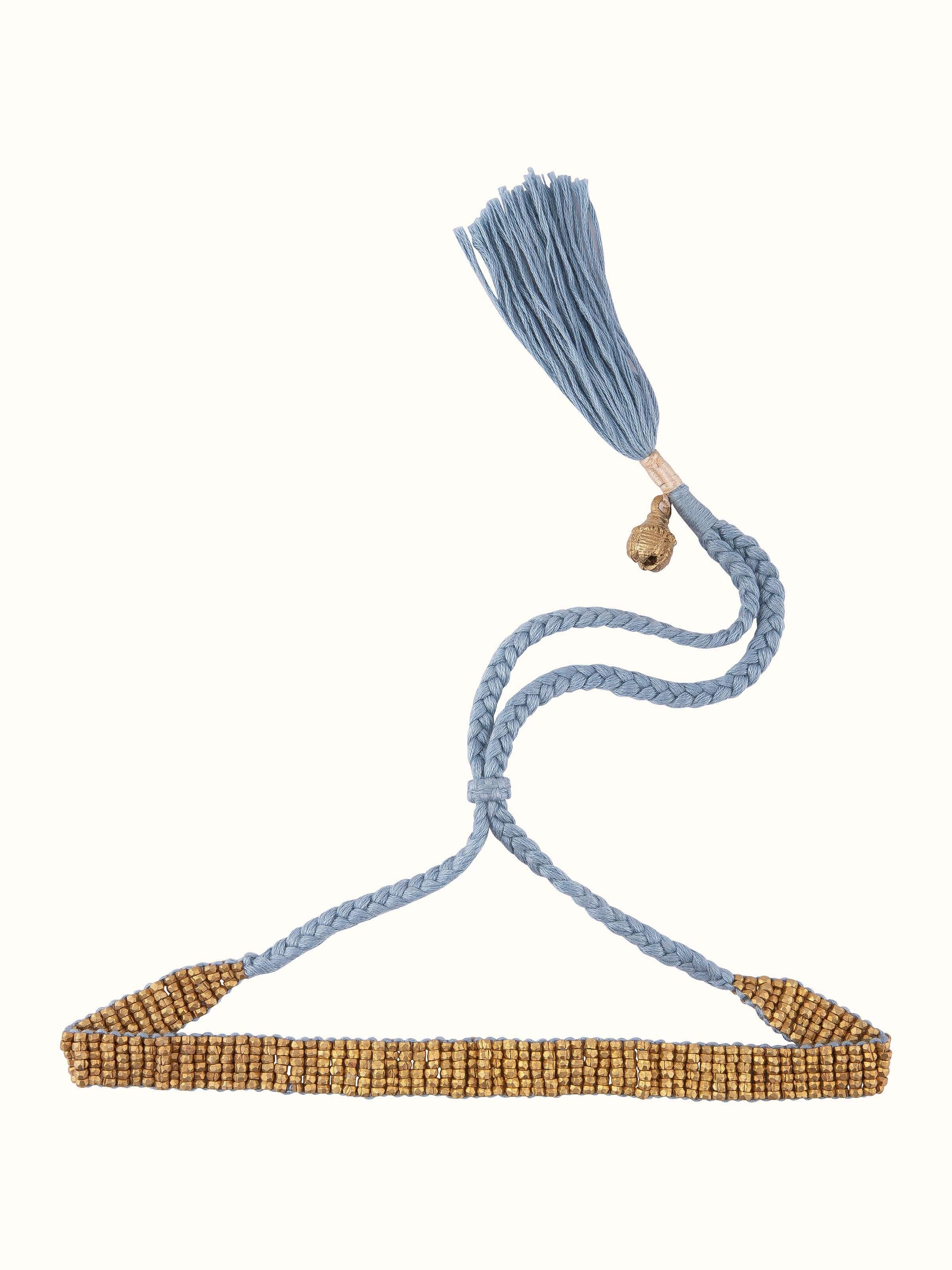 Front view of Dhokra Long Necklace featuring traditional Dhokra metalwork and design.