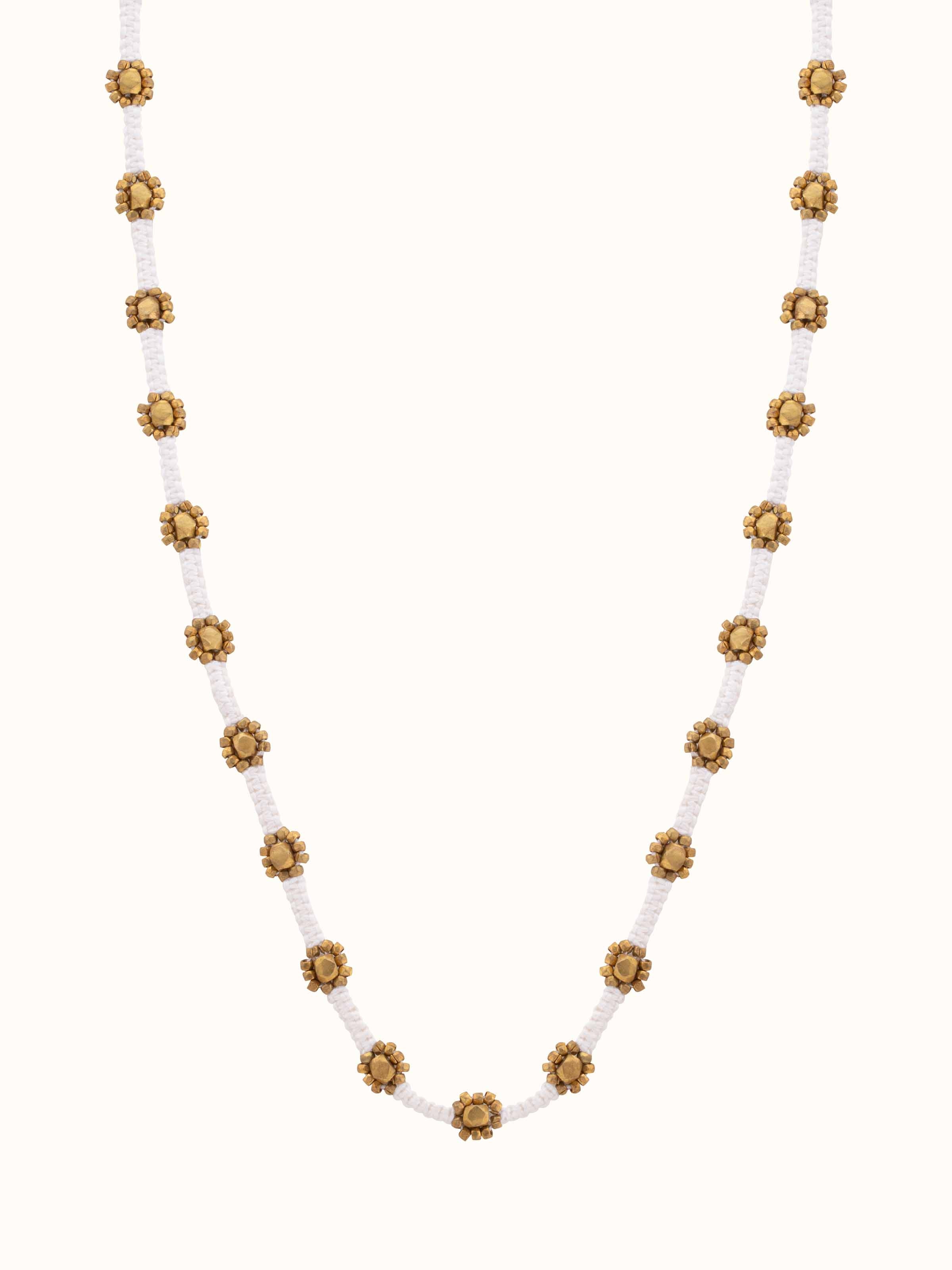 Front view of Dhokra Long Necklace showcasing its traditional design and intricate metalwork.