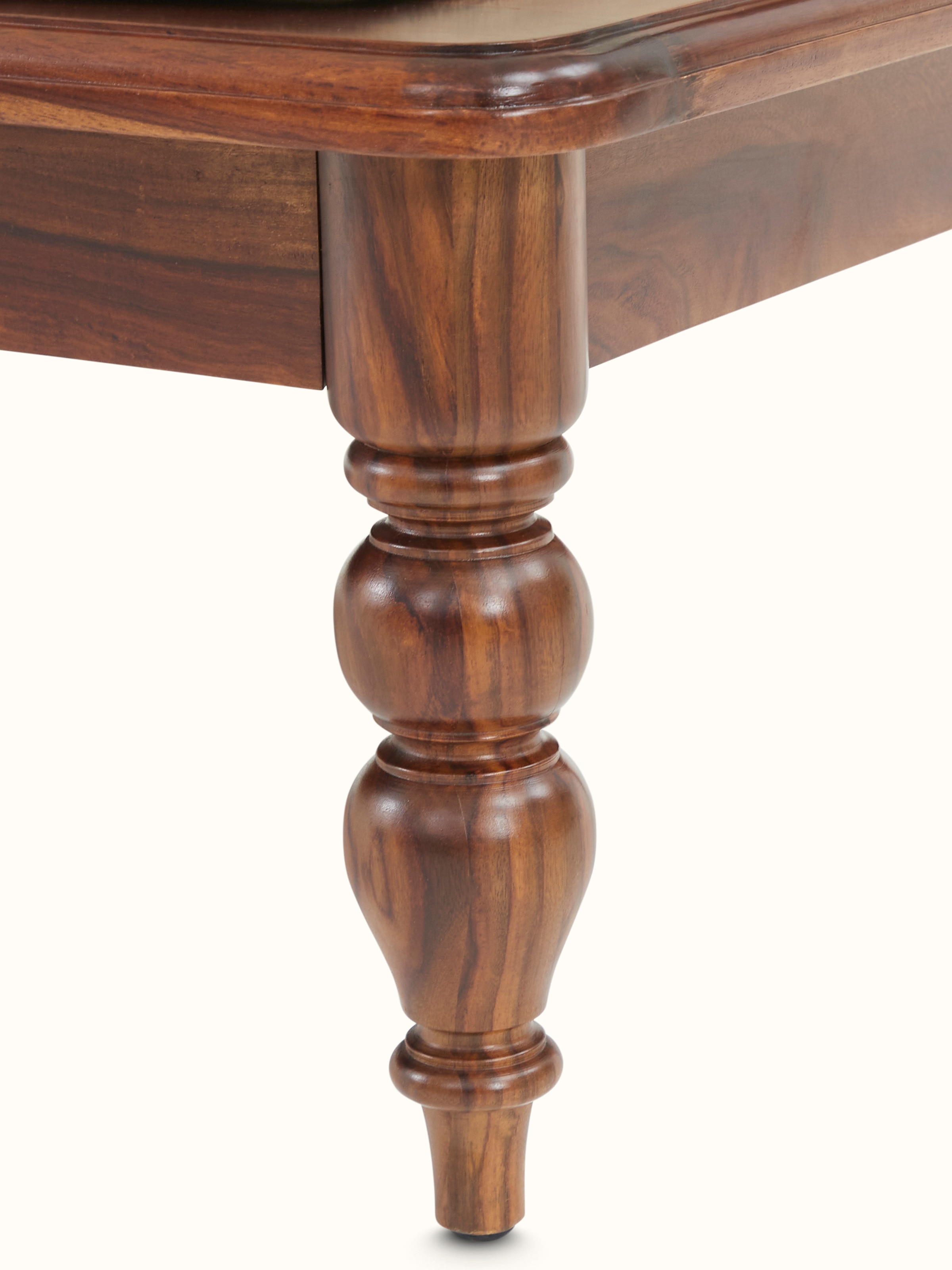 Top-down view of Teak finish upholstered Sheesham wood daybed showing the full design and comfortable seating area