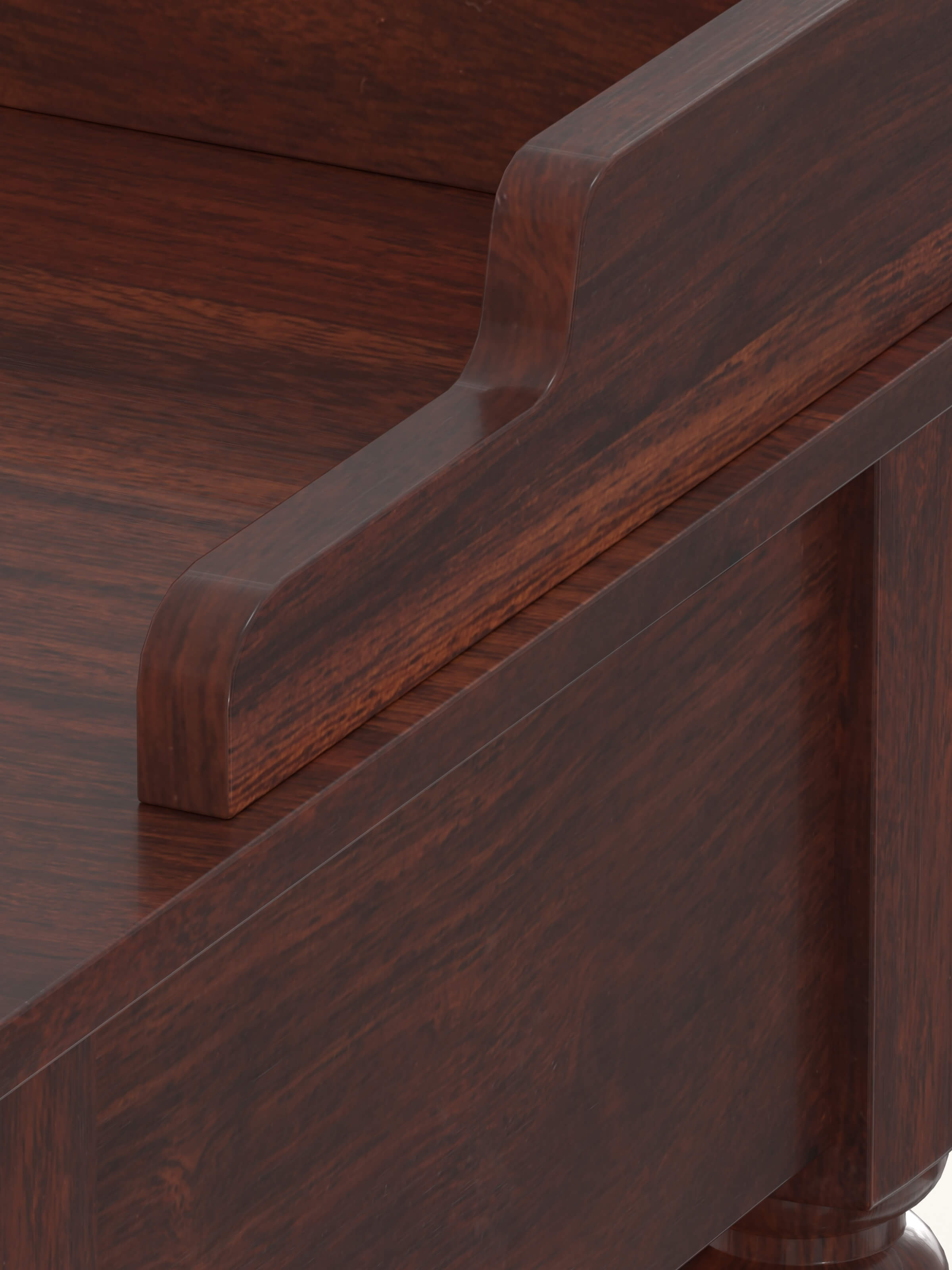 Top view of the teak finish Sheesham wood bedside table, showcasing its spacious top surface and design details