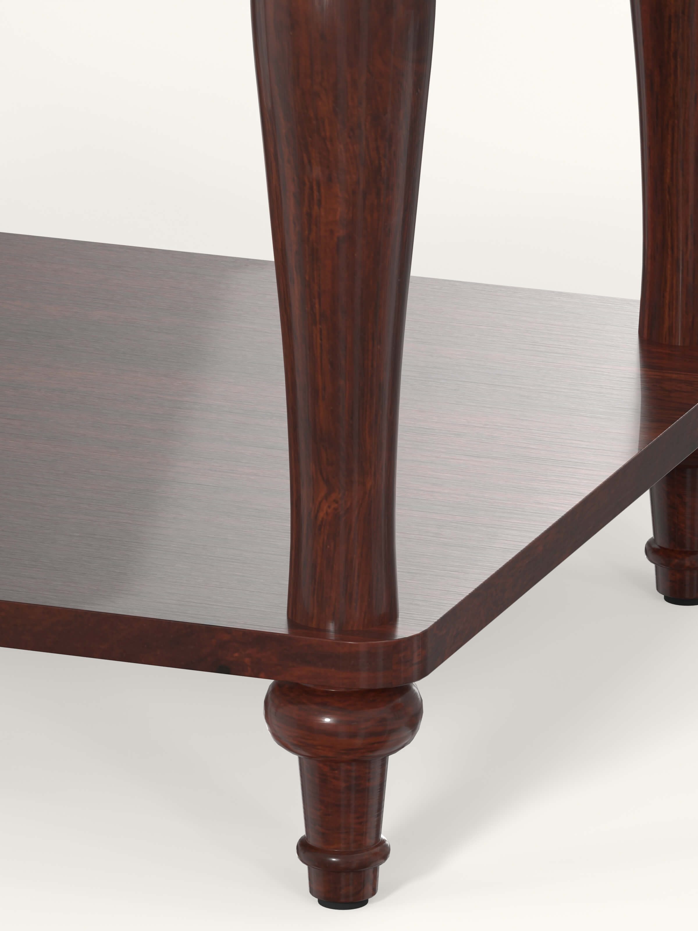 Drawer view of the teak finish Sheesham wood bedside table, focusing on the drawer handles and functional design