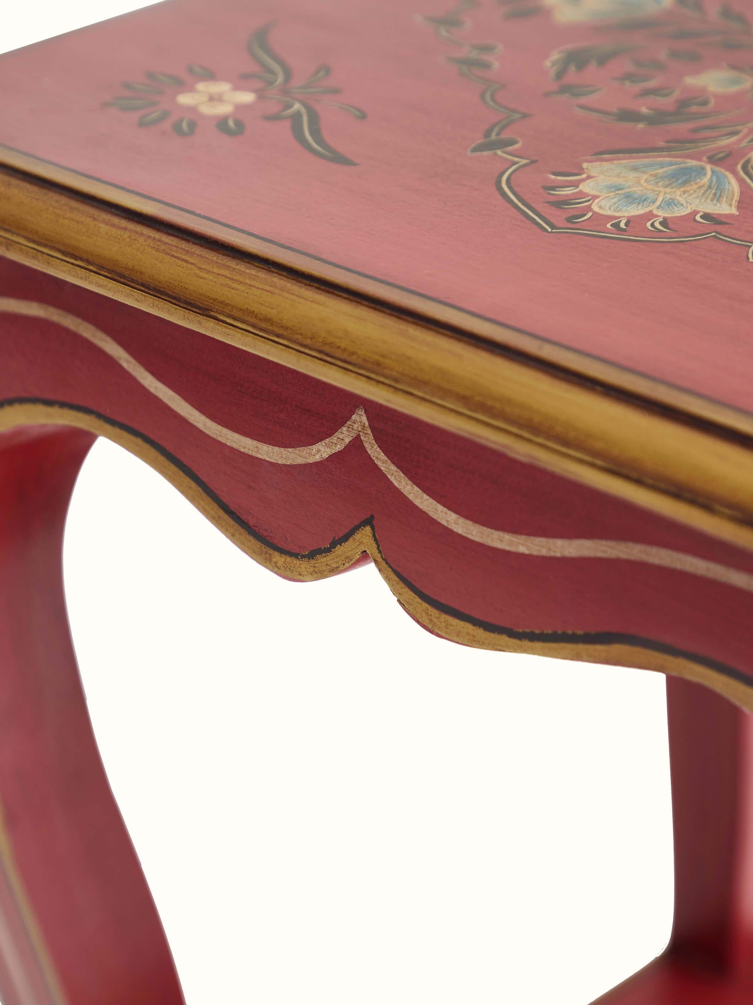 Another perspective of the mango wood miniature painted end & side table, capturing its overall design and decorative appeal