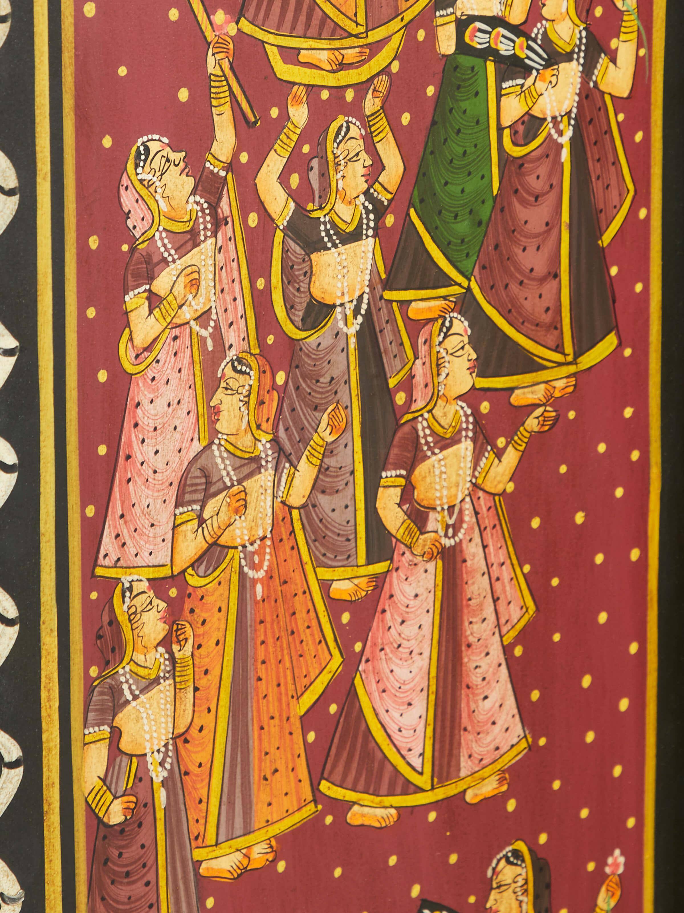 Close-up view of Miniature Painting Partition Screen focusing on detailed miniature artwork