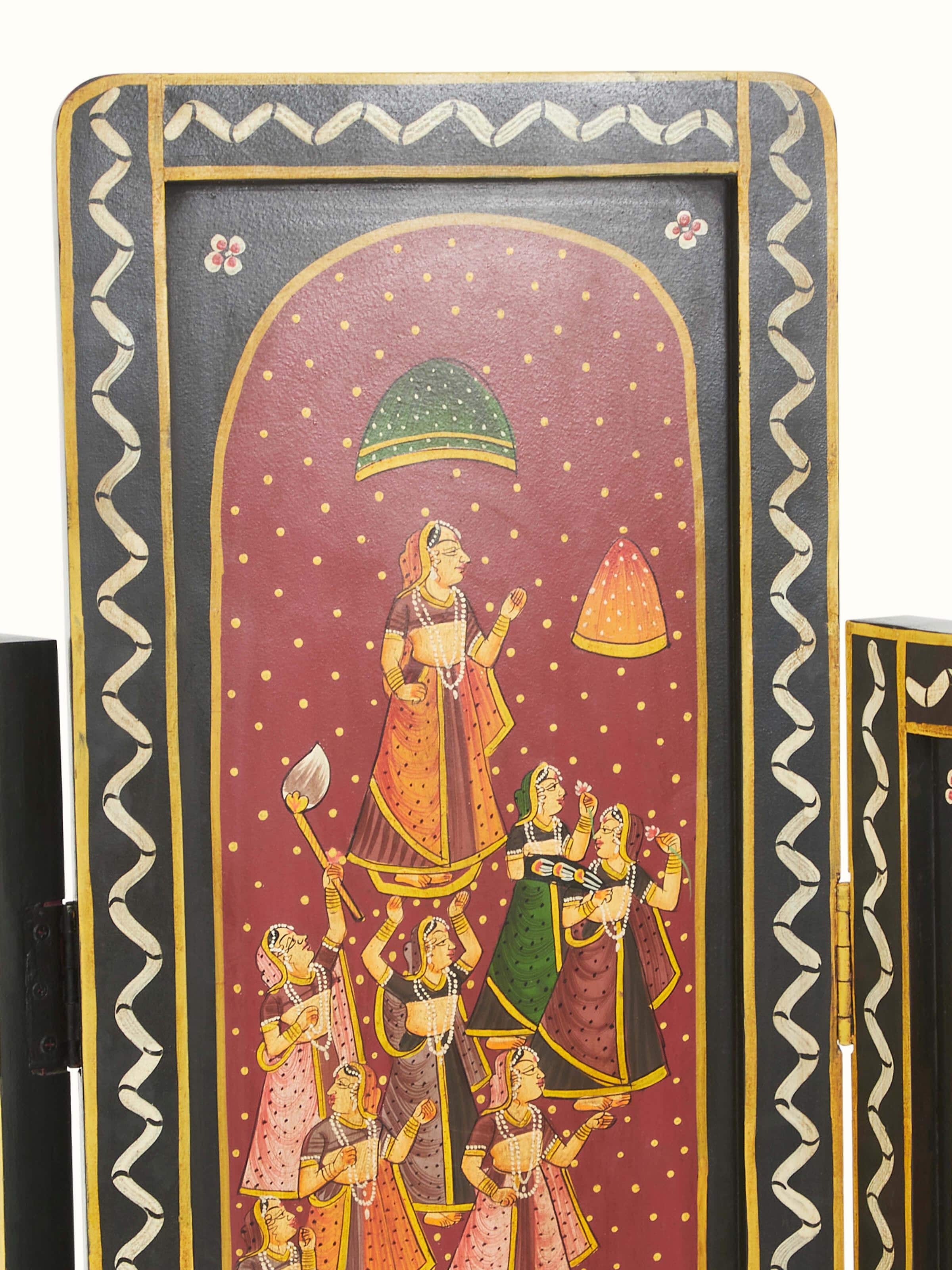 Artistic view of Miniature Painting Partition Screen highlighting intricate designs