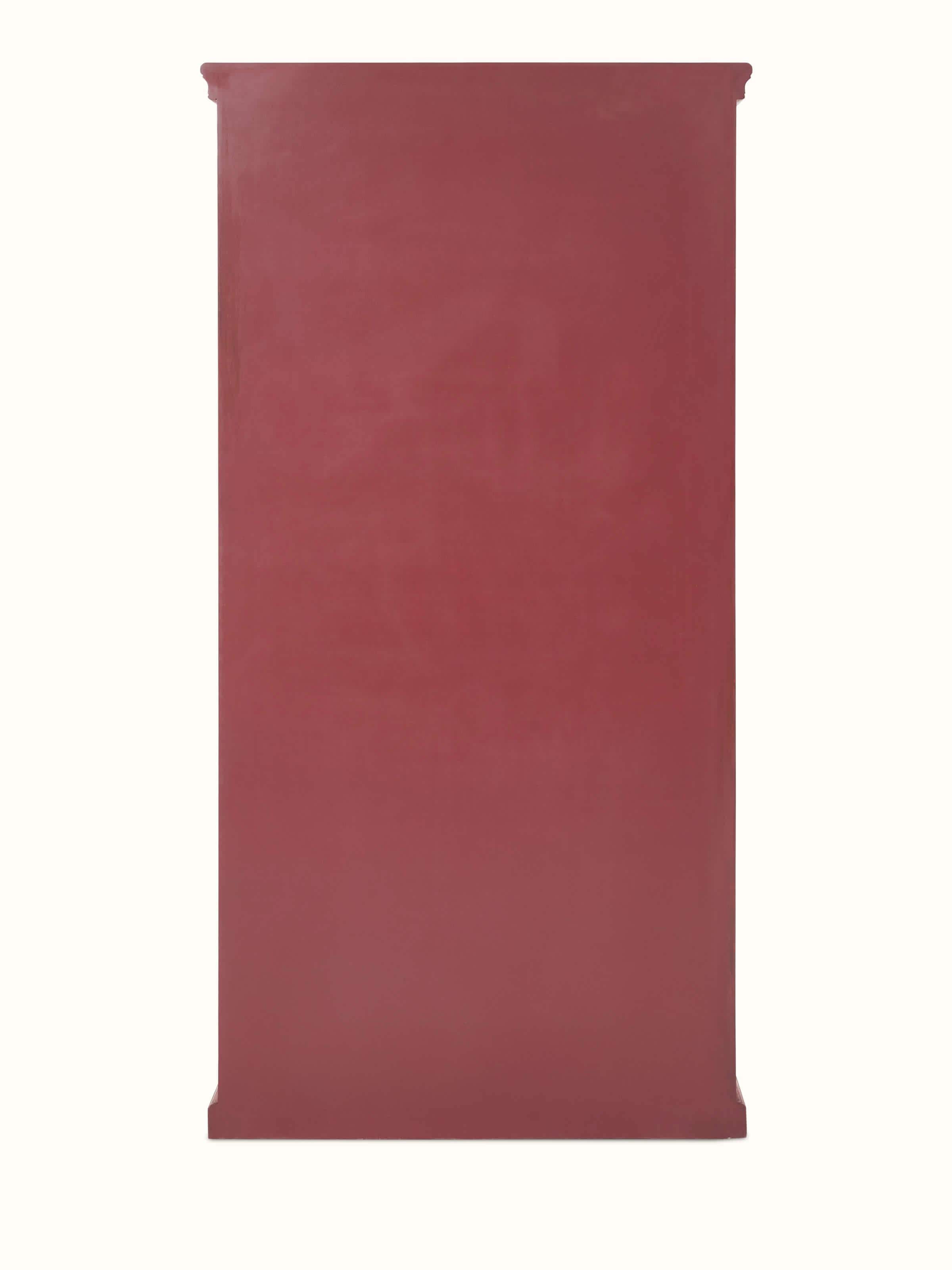 View of the miniature painted wardrobe from the top, showing the detailed painting on the top surface.