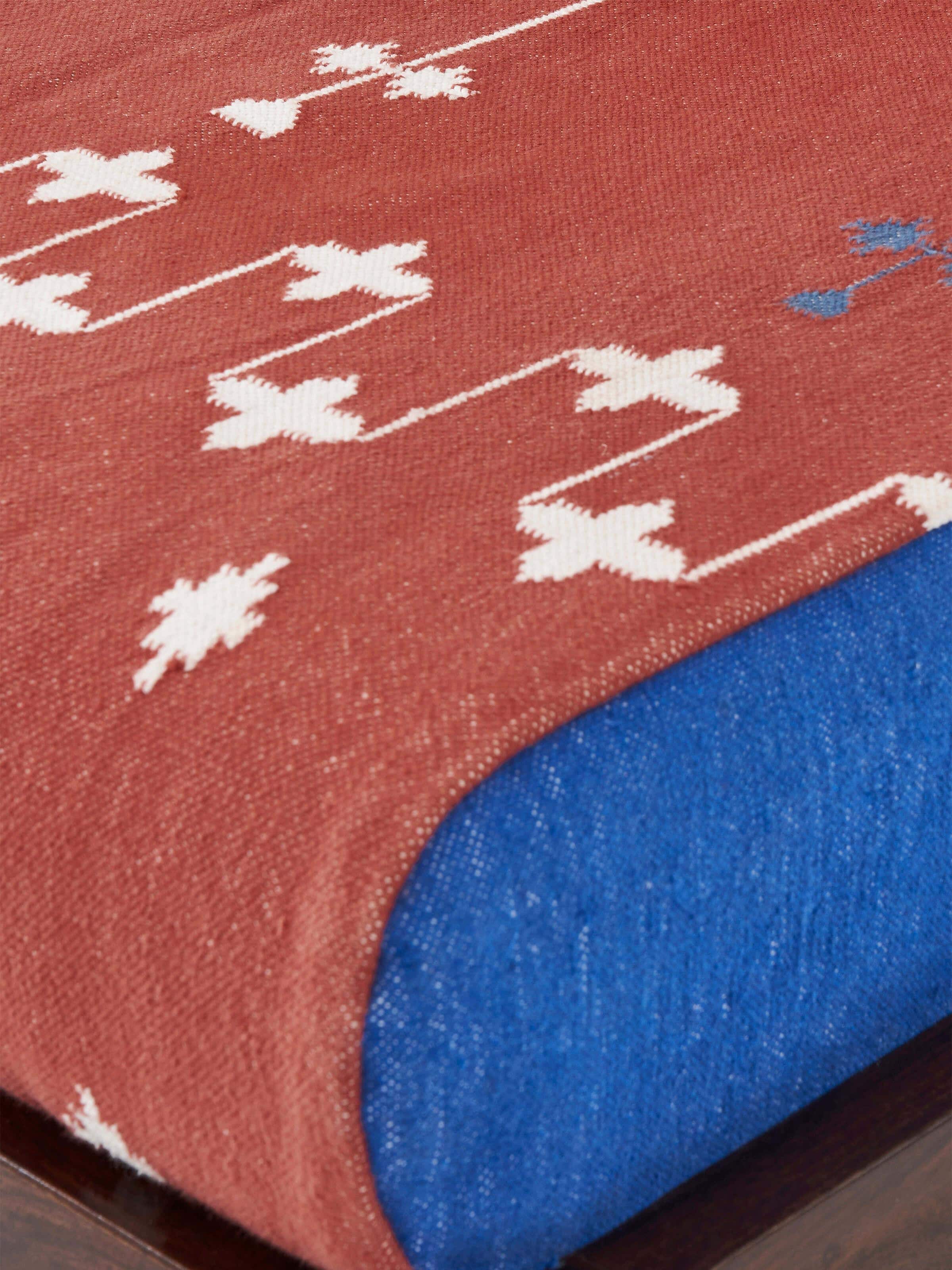 Panja Dhurrie Upholstered Sheesham Wood Armchair