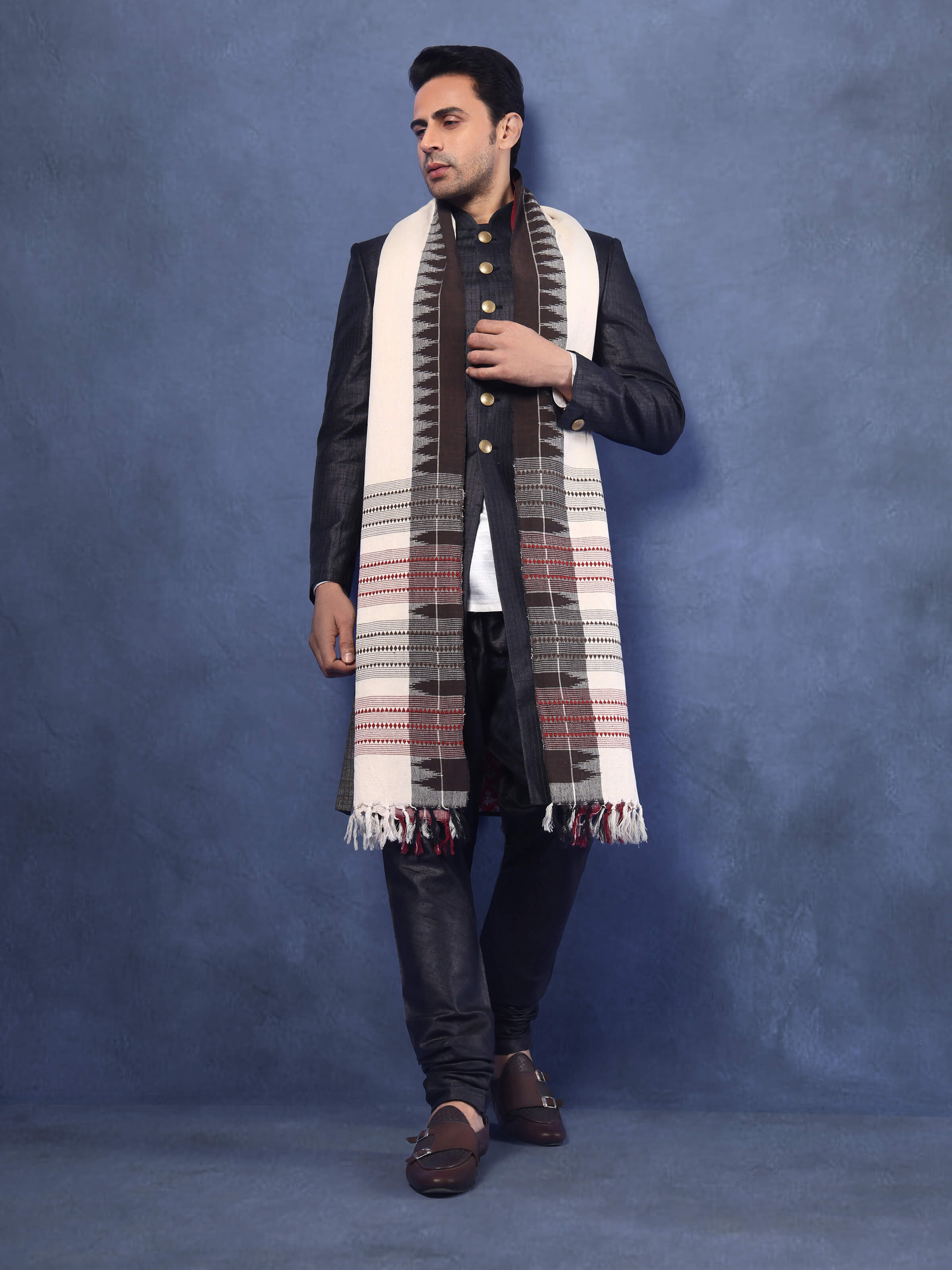 Beige Cotton Kotpad Stole